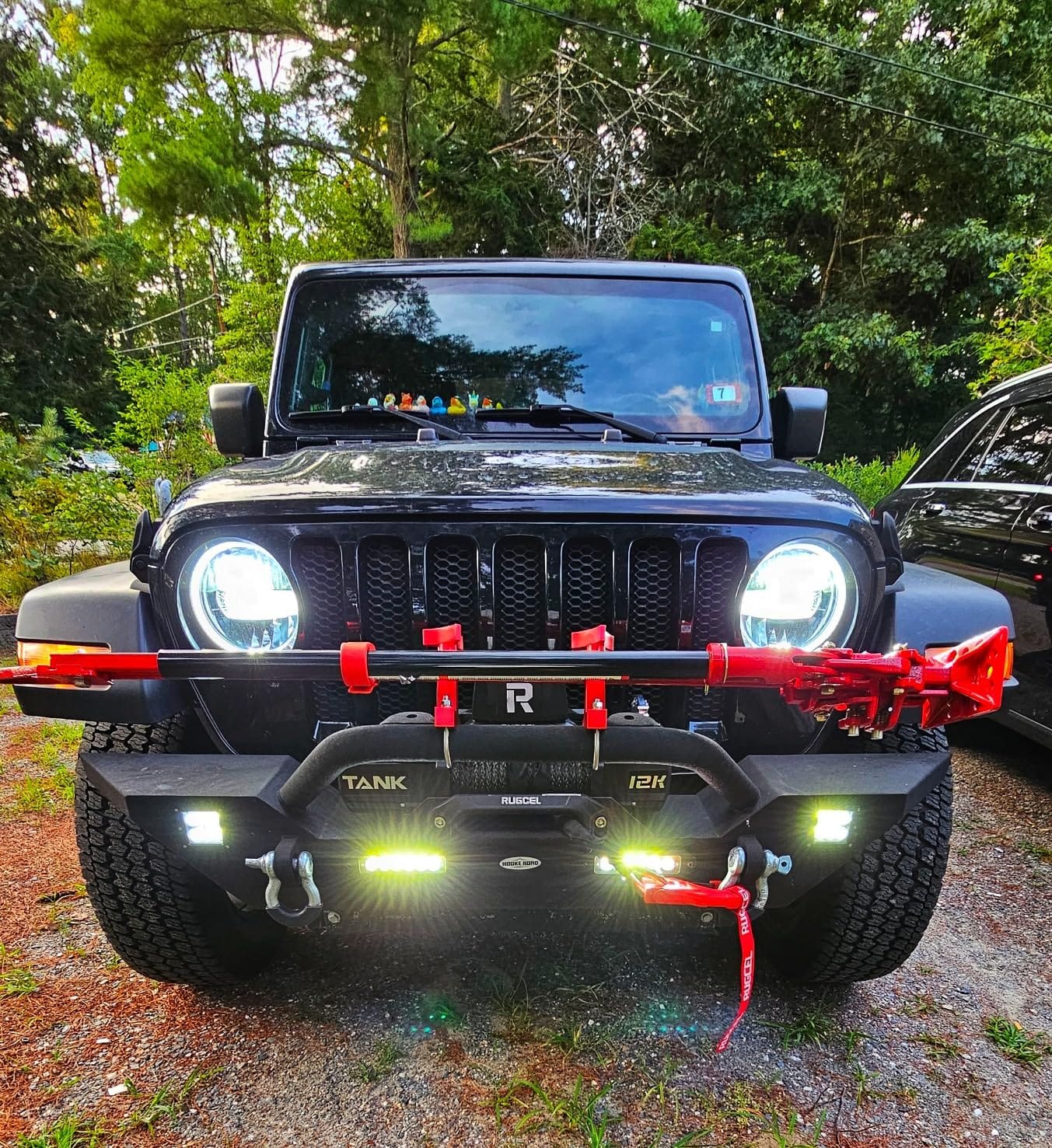 RUGCEL WINCH 12000lb New Waterproof Electric Synthetic Rope Winch 12V with Hawse Fairlead,2 in 1 Infrared Remote Control,Wired Control,Black Rope,for Truck SUV customer photo 2