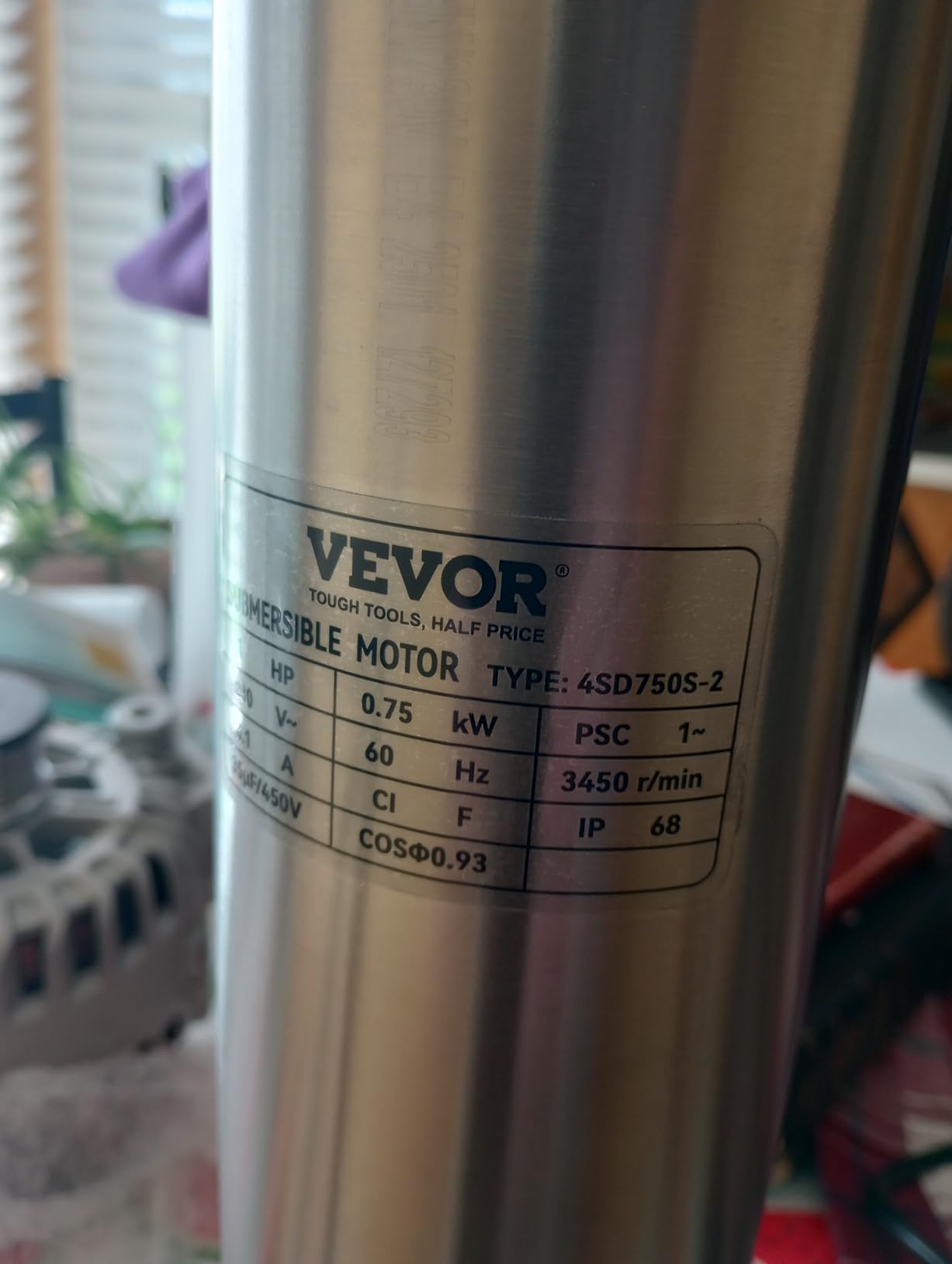 VEVOR Deep Well Submersible Pump 1 HP 230V/60Hz 37 GPM Flow 207 ft Head customer photo 2