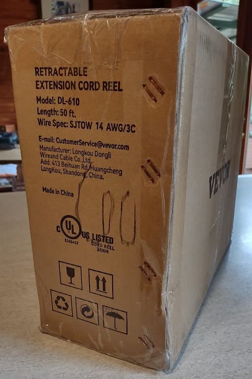 VEVOR 50FT Retractable Extension Cord Reel, Heavy Duty 14AWG/3C SJTOW Cord customer photo 2