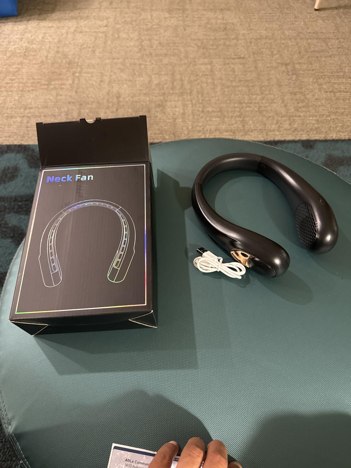 KIDEE Neck Fan, Portable Bladeless Neck Fans, Upgrade 360° Airflow, Super Quiet, 3 Speeds, 4000mAh Personal Wearable Neck Fan, Upgraded Cooling Air Volume USB Rechargeable Hands Free Fan customer photo 2