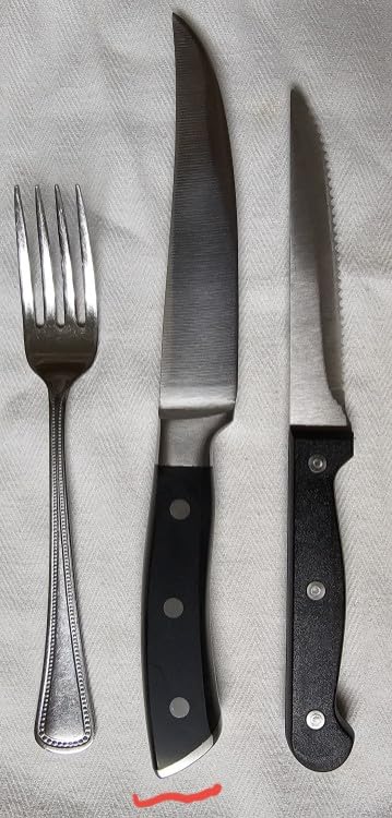 OAKSWARE Steak Knives Set of 8, 5 Inch Non Serrated Knife with Walnut Block customer photo 1