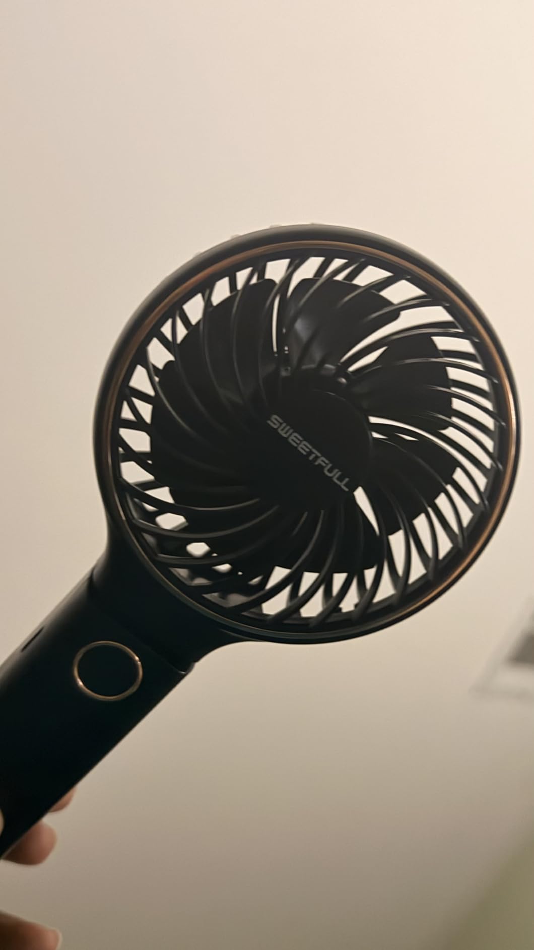 SWEETFULL Handheld Portable Fan, 5000mAh Rechargeable Battery, 6 Speed Wind, LED Digital Display, Foldable Electric Personal Mini Travel Fan with Backup Power, Summer Essentials Gifts for Women Girl customer photo 1