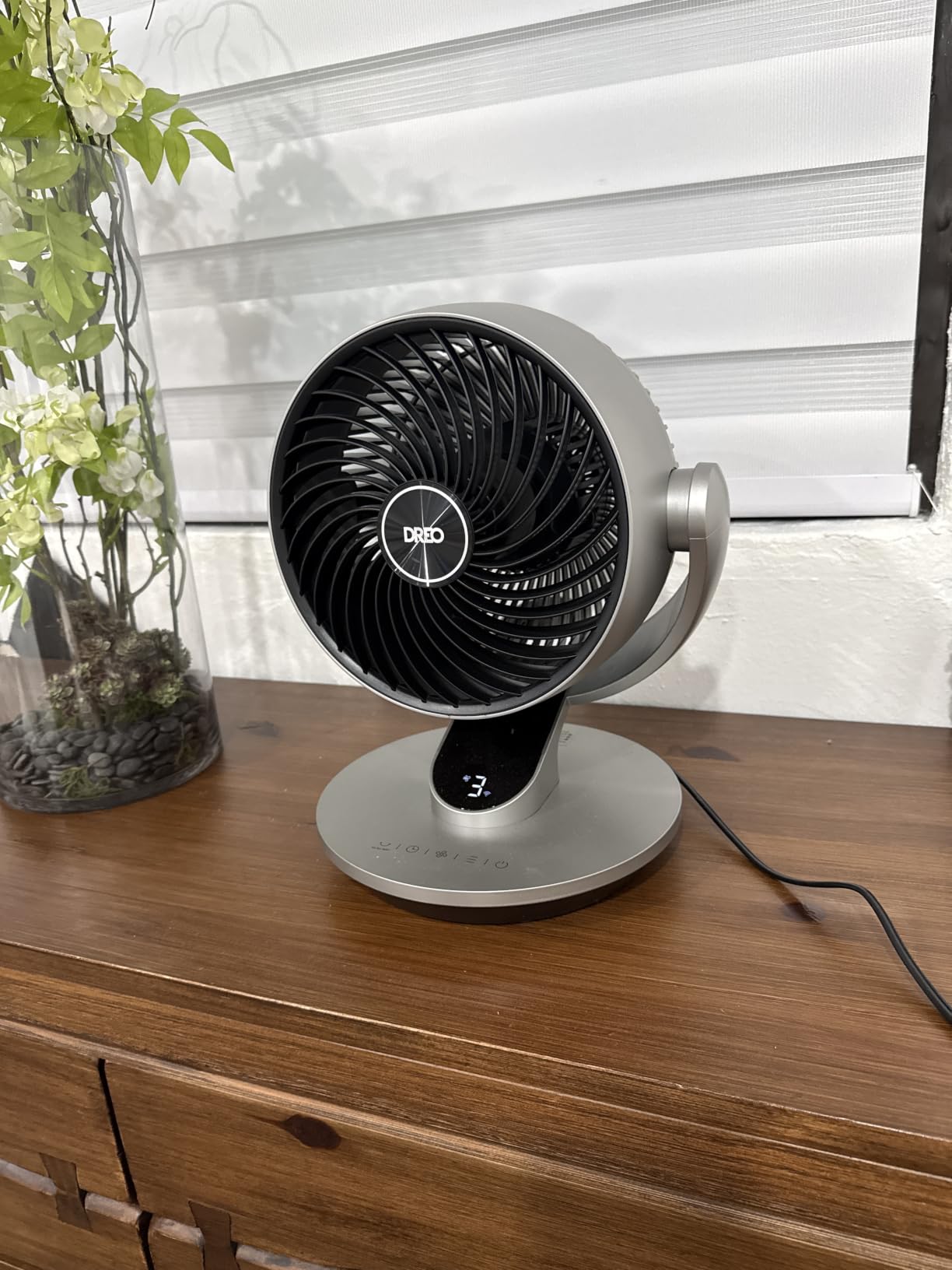 DREO Smart Fan for Bedroom,120° Vertical and 90° Oscillating Fan with Remote/Voice, 13 Inch Height Quiet Air Circulator for Whole Room, 70 ft, 4 Speeds, 5 Modes, 12H Timer, Desk Fans for Home, Office customer photo 2