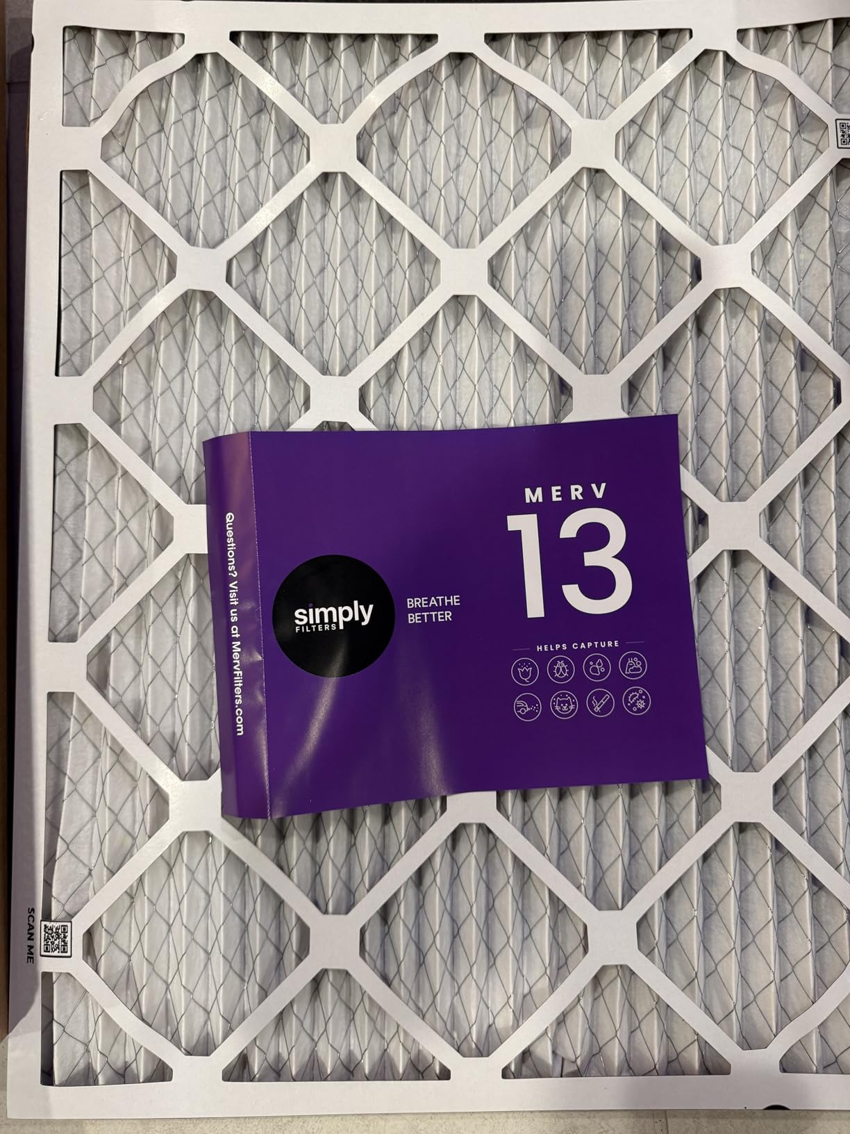 Simply 16x25x1 Air Filter, Merv 13, 6 Pack, For Home AC Furnace & HVAC (Actual Size: 15.75