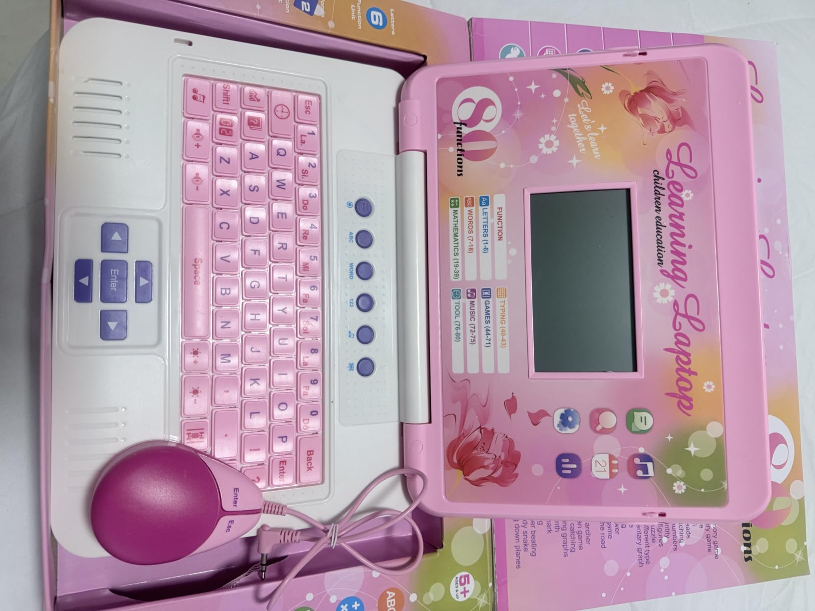 LESHITIAN Kids Laptop - 80 Learning Activities to Learn Alphabet, Words, Mathematics, Play Games and Music - Educational Learning Computer for Kids Ages 5+ customer photo 2