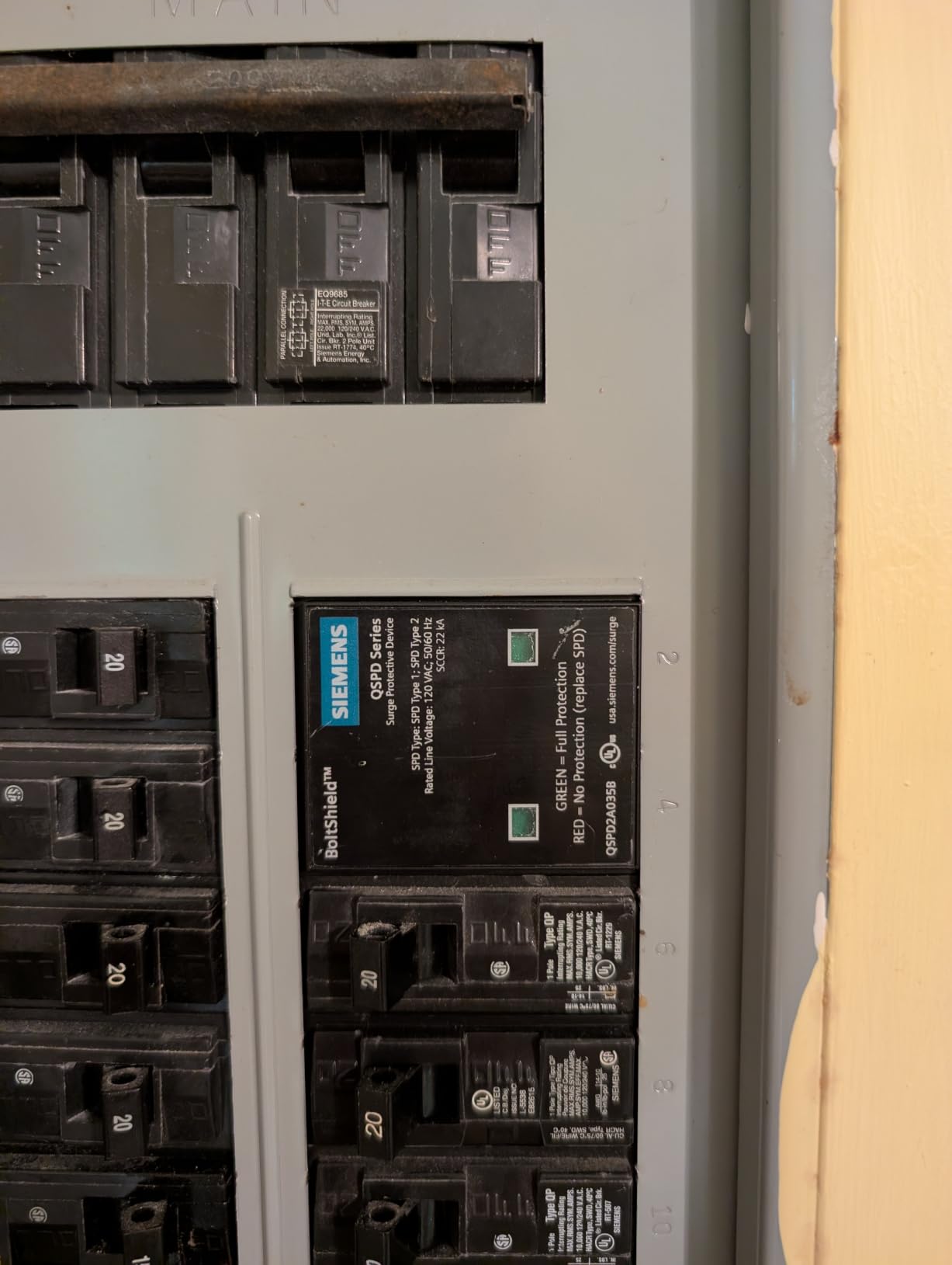 Siemens QSPD2A035B 35 KAmp BoltShield Indoor Surge Protective Device customer photo 1