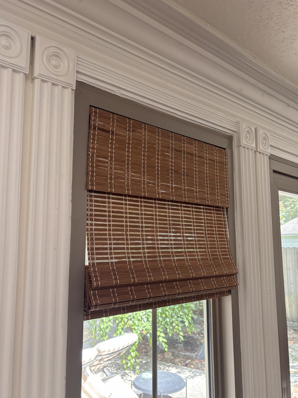 LazBlinds No Drill Cordless Bamboo Roman Shades, Custom Size, Brown customer photo 2