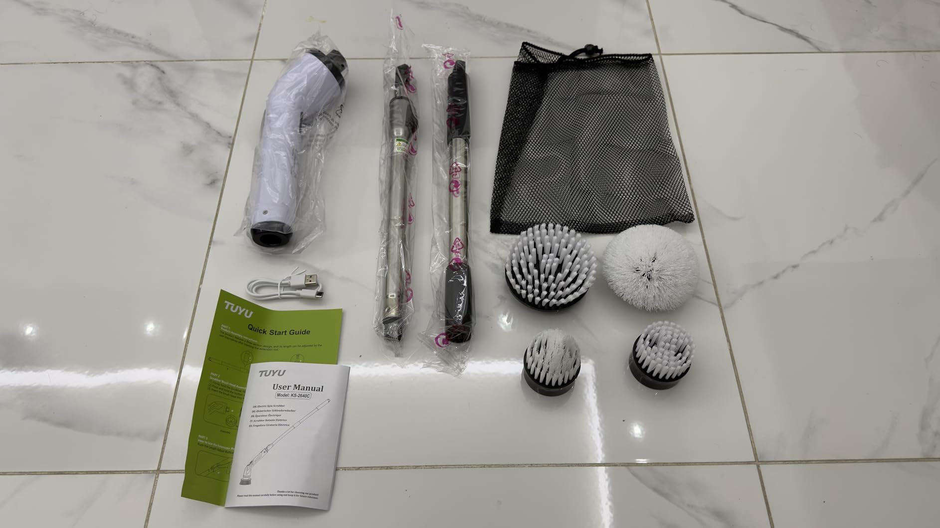 TUYU Electric Spin Scrubber, Cordless Cleaning Brush for Bathroom,Home customer photo 1