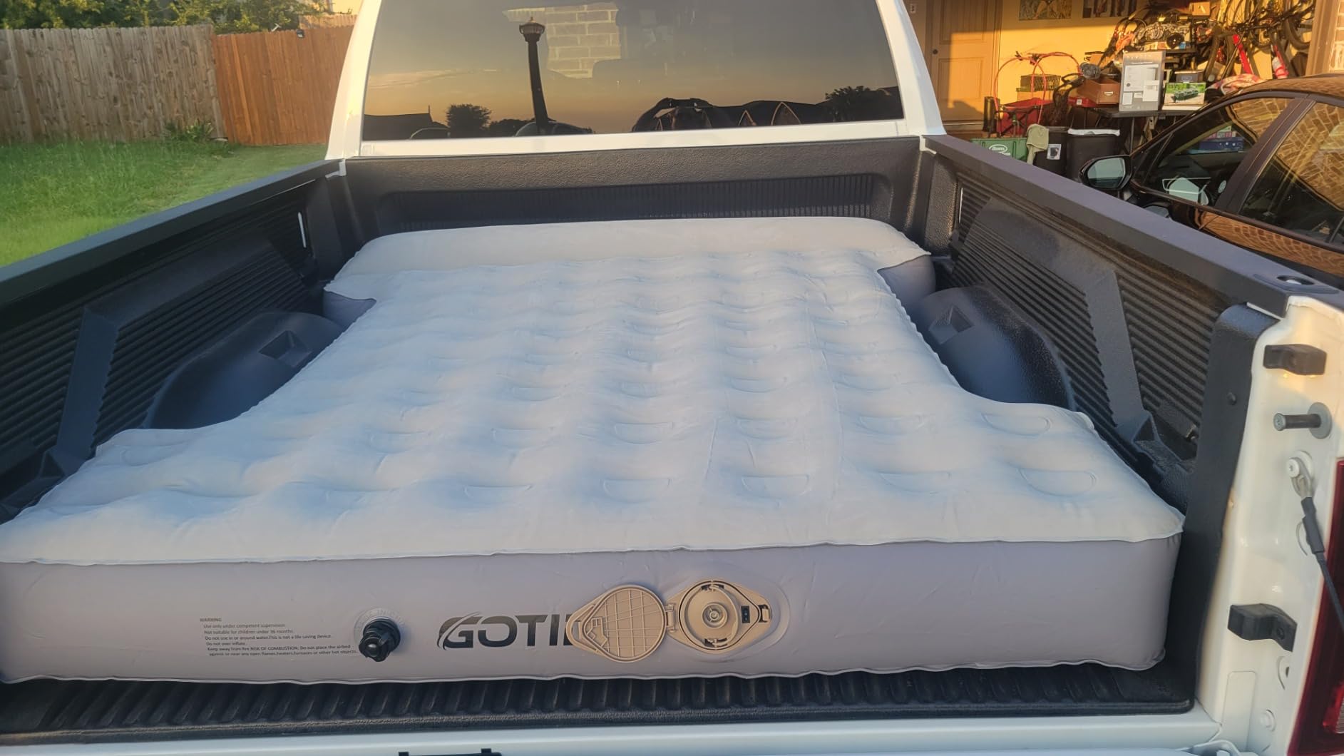 Truck Bed Air Mattress 6-6.5ft, Full Size Short beds Inflatable Bed Mattresses for Short Truck Beds with Wireless Rechargeable Air Pump customer photo 1