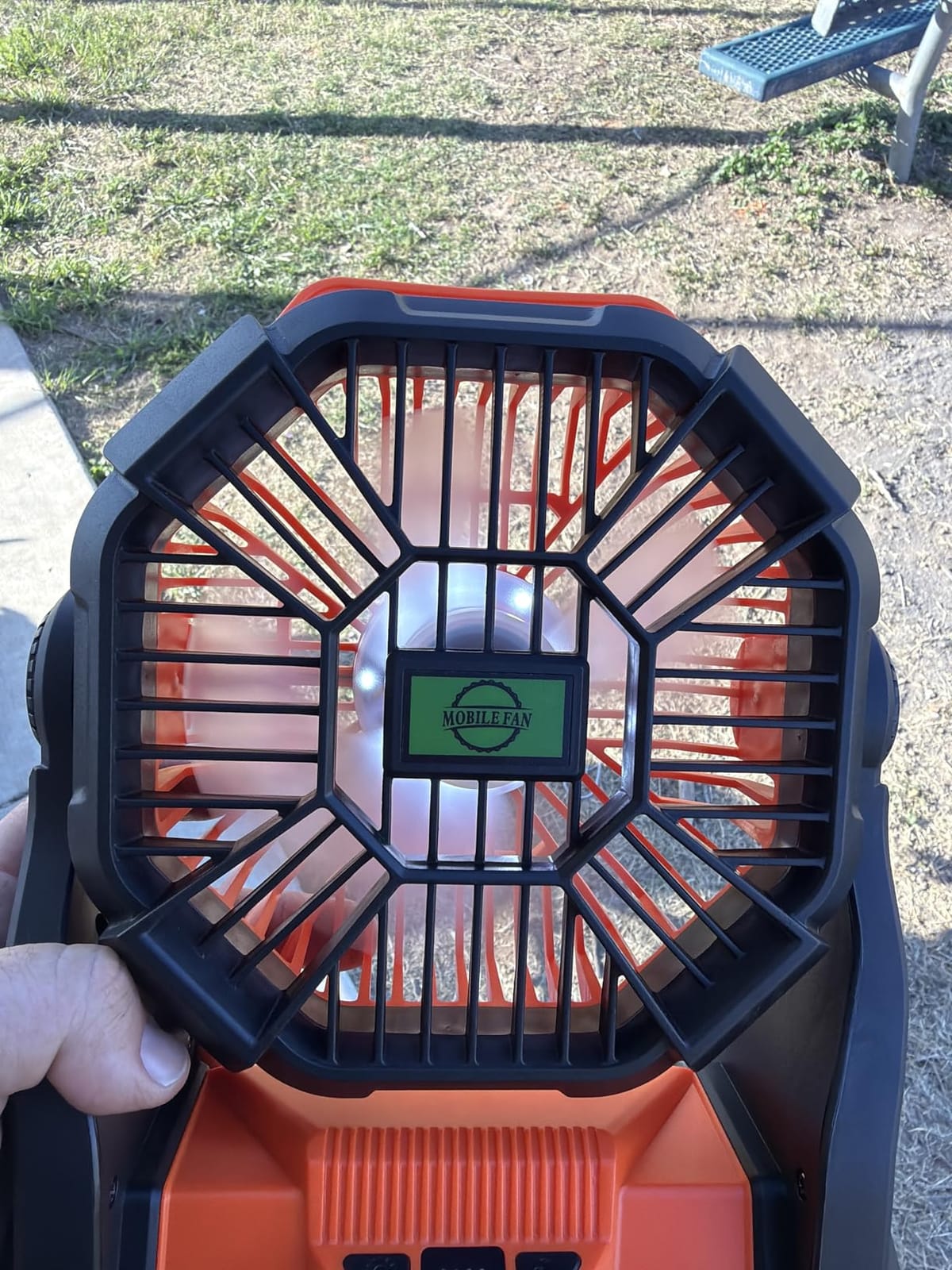 WESTTREE 20000mAh Battery powered fan Camping Fan essentials Portable fan Battery OperatedRechargeable Outdoor Tent with Light & Hook Personal USB Desk for Camping,Orange customer photo 1