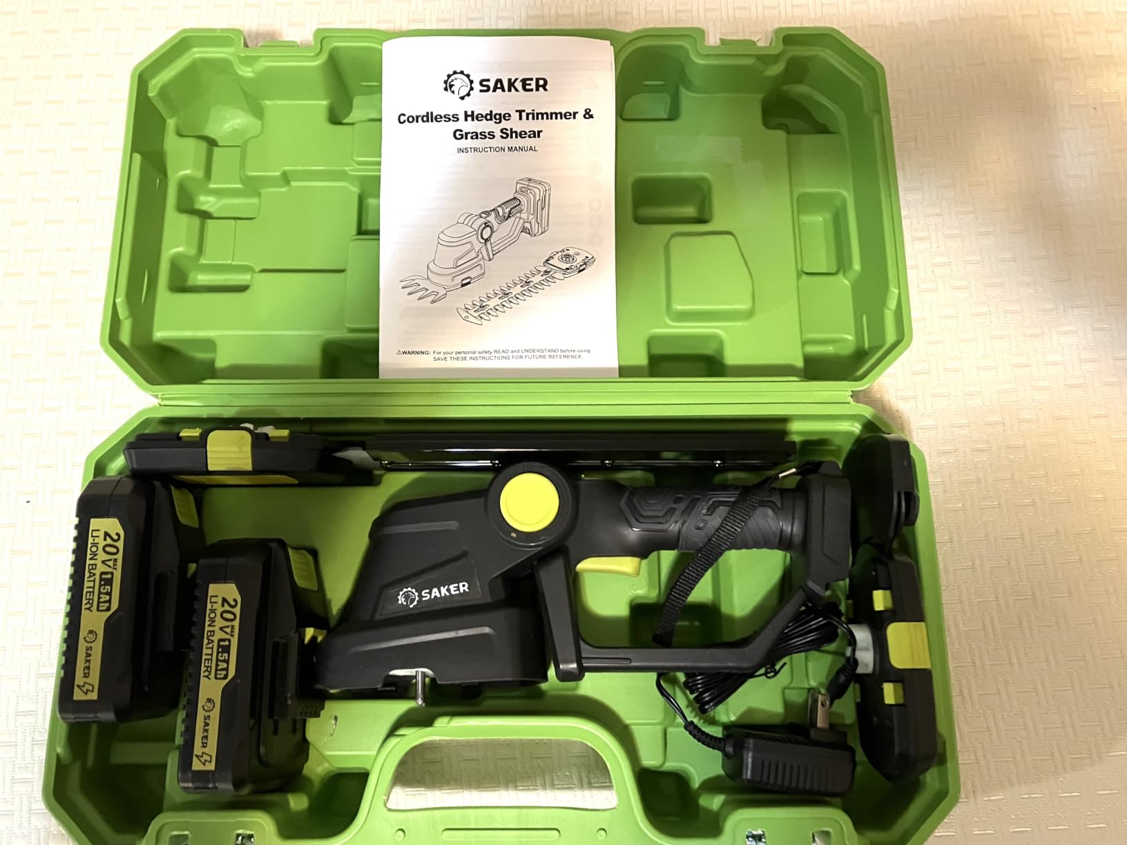 Saker 20V Cordless Hedge Trimmer,2 in 1 Bush Trimmer with 2 Battery customer photo 2