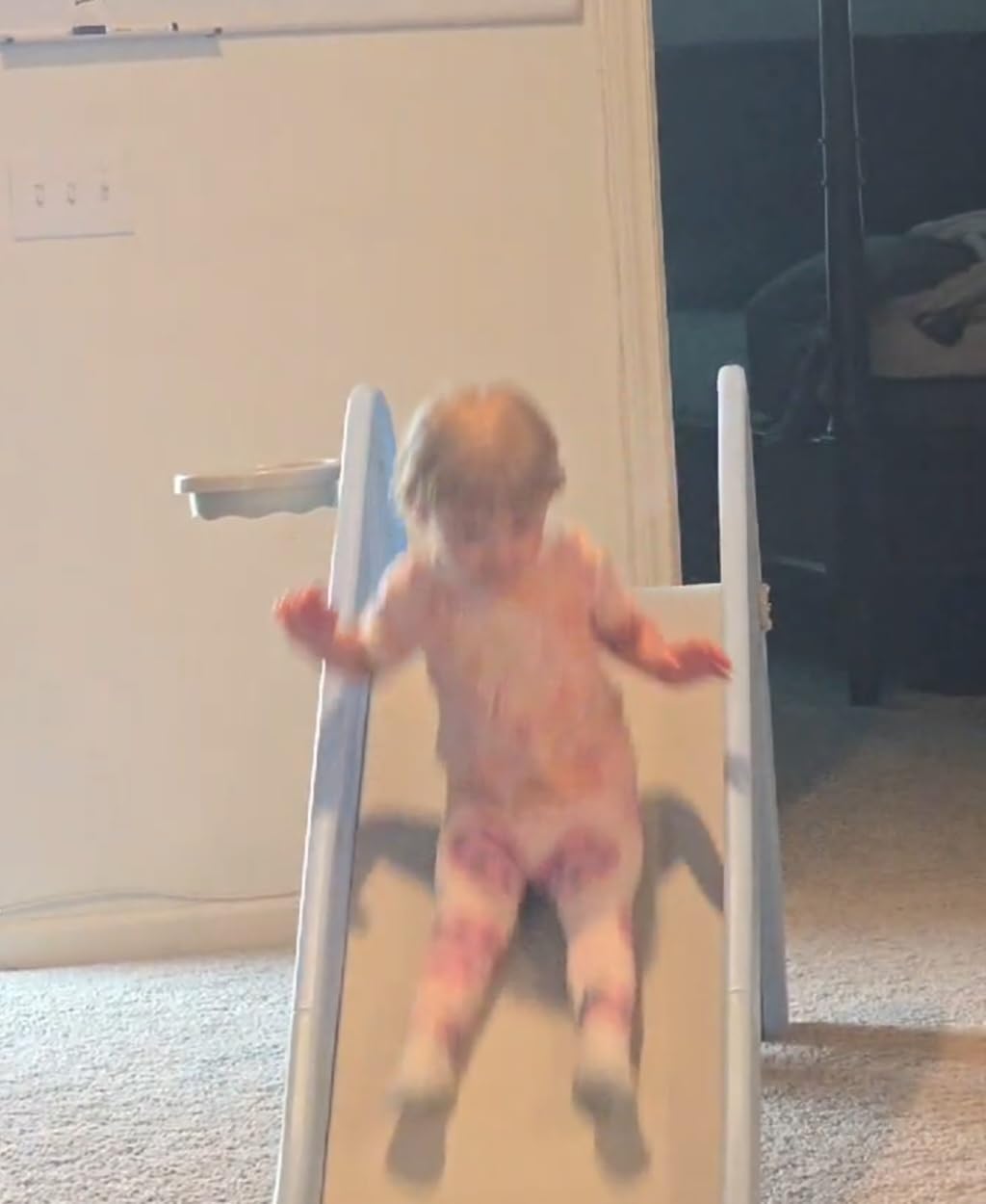 Toddler Indoor Slide, Foldable Baby Climber Playset with Basketball & Hoop customer photo 2