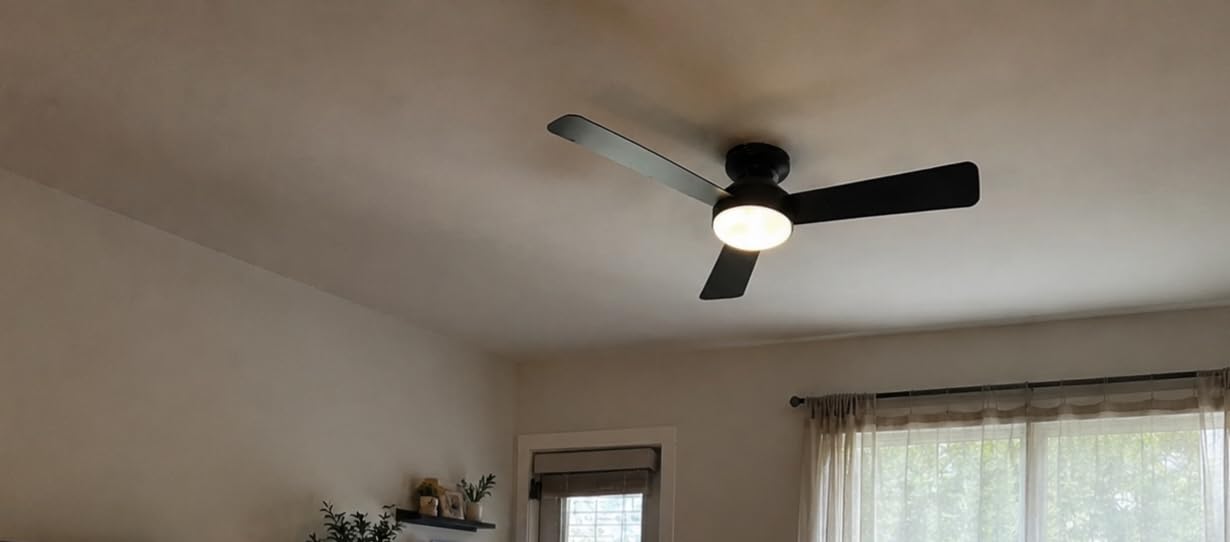 Amico 42 Inch Black Low Profile Ceiling Fans with Lights and Remote customer photo 2