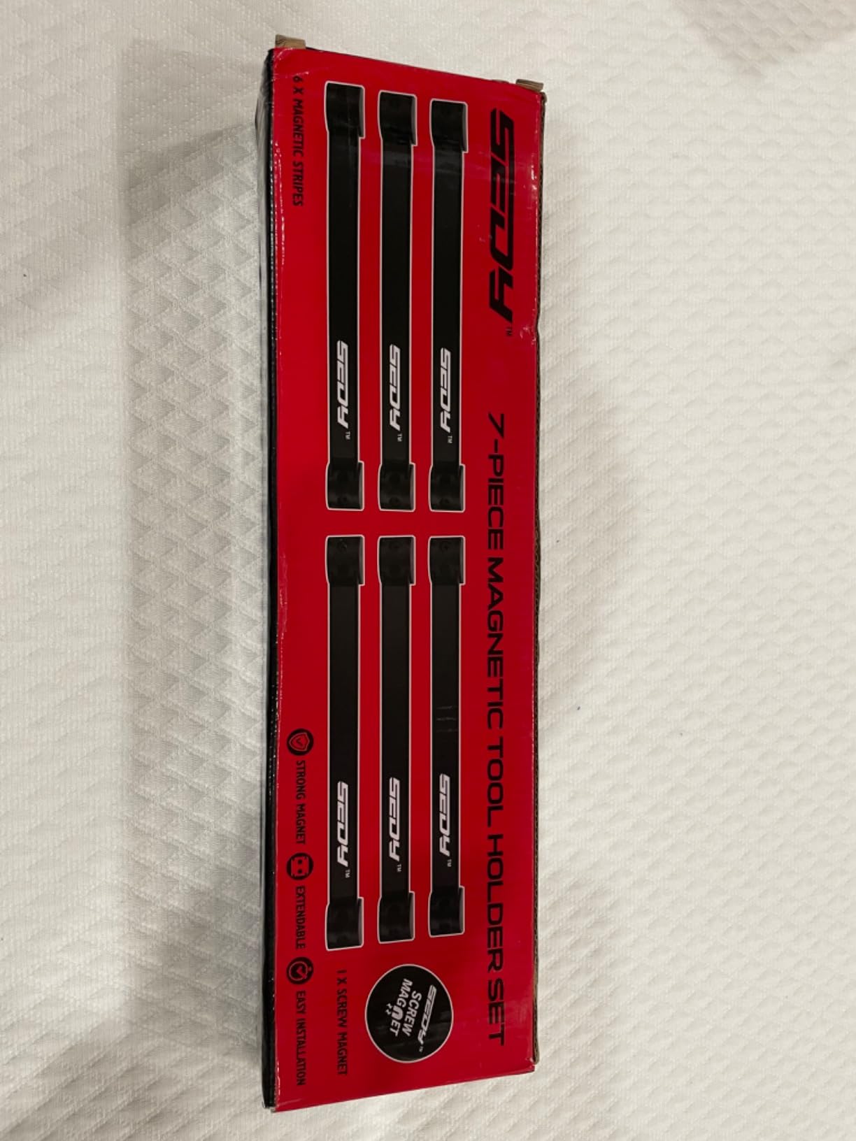 SEDY Magnetic Tool Holder Storage Organizer: 7-Piece Garage Wall Mount Rack Organization Strip Power Magnet Organizers Mounted Workbench Board Slatwall Van Hanger customer photo 2