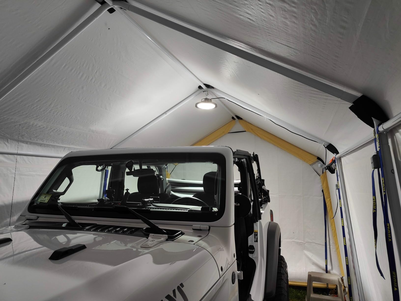 CINOTON 160W UFO LED High Bay Light, Aluminum LED Shop Lights with 24000LM, 5000K Commercial Bay Lighting for Warehouse Garage Workshop Factory, 6' Cable & Safety Rope, ETL Listed 1 Pack customer photo 2