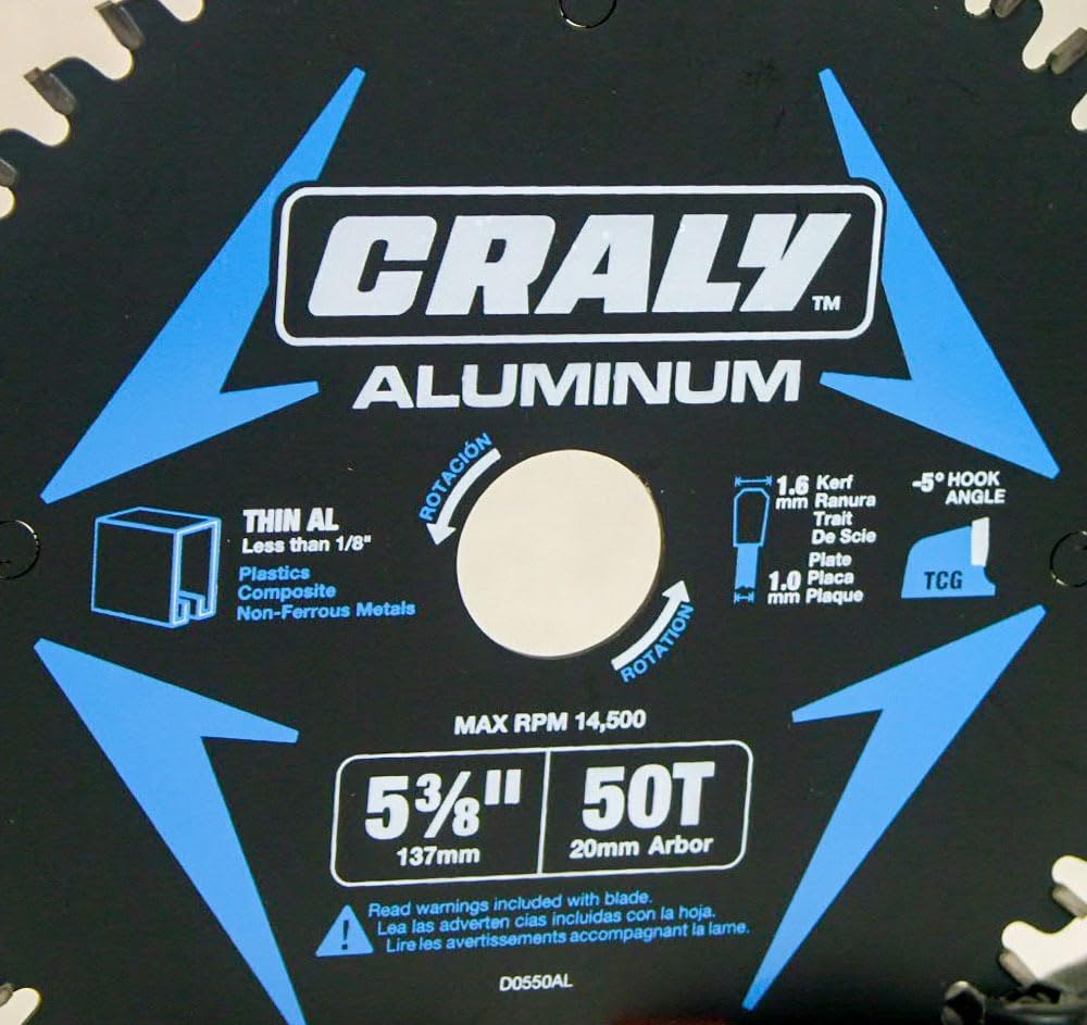 CRALY 10 Inch 80 Teeth Aluminum and Non-Ferrous Metal Cutting Circular Saw Blade, 5/8 Inch Arbor, Carbide Tipped, Thin Kerf, Black Ice™, for Medium Aluminum, Plastic, Composite(C1080AL) customer photo 1