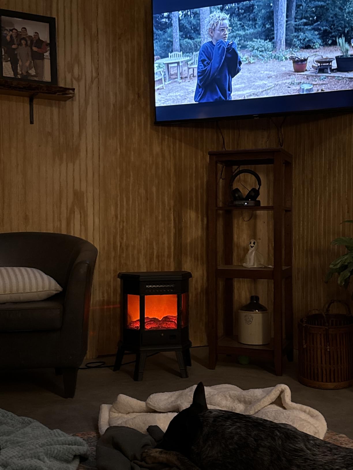 RealSmart Electric Fireplace Heater 22 in Freestanding Fireplace Stove Infrared Fireplace with 3D Flame Effect Remoted Control, Timer, Overheating Protection (Blue) customer photo 1