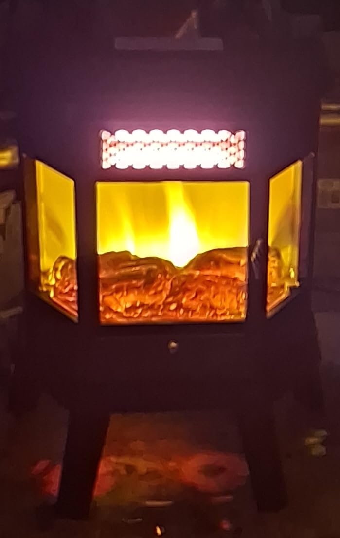 RealSmart Electric Fireplace Heater 22 in Freestanding Fireplace Stove Infrared Fireplace with 3D Flame Effect Remoted Control, Timer, Overheating Protection (Blue) customer photo 2
