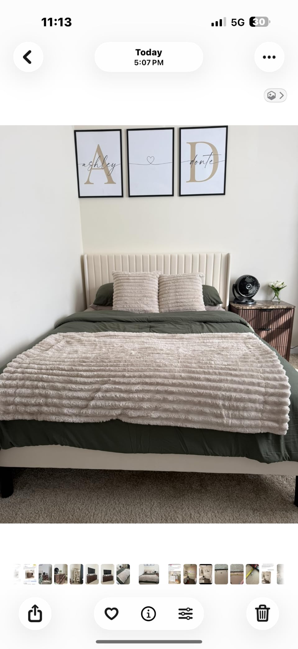 Allewie King Size Velvet Bed Frame/Vertical Channel Tufted Wingback Headboard/Upholstered Platform Bed/Strong Wooden Slats/No Box Spring Needed/Easy Assembly/Black customer photo 1