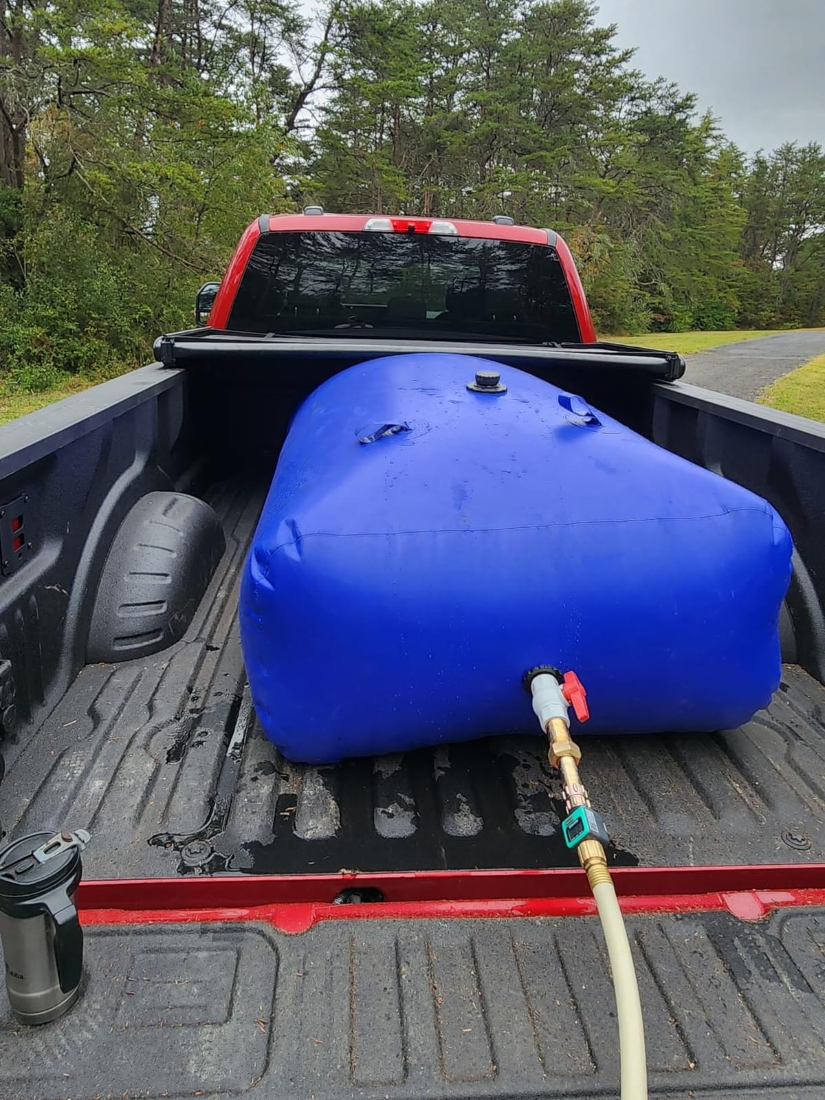 400 L/100 gal Water Bladder Storage Containers, Foldable Portable Water Tank Large Capacity Soft Water Bag, Drought Resistance, Fire Prevention, Emergency Water customer photo 1