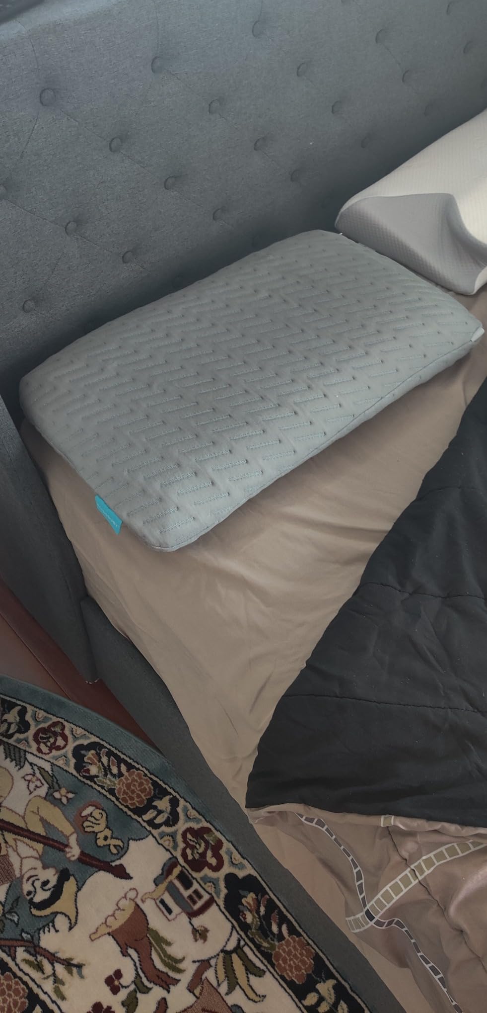 BLISSBURY Cooling Stomach Sleeper Pillow, Low Loft Memory Foam, 3.3 Inch customer photo 2