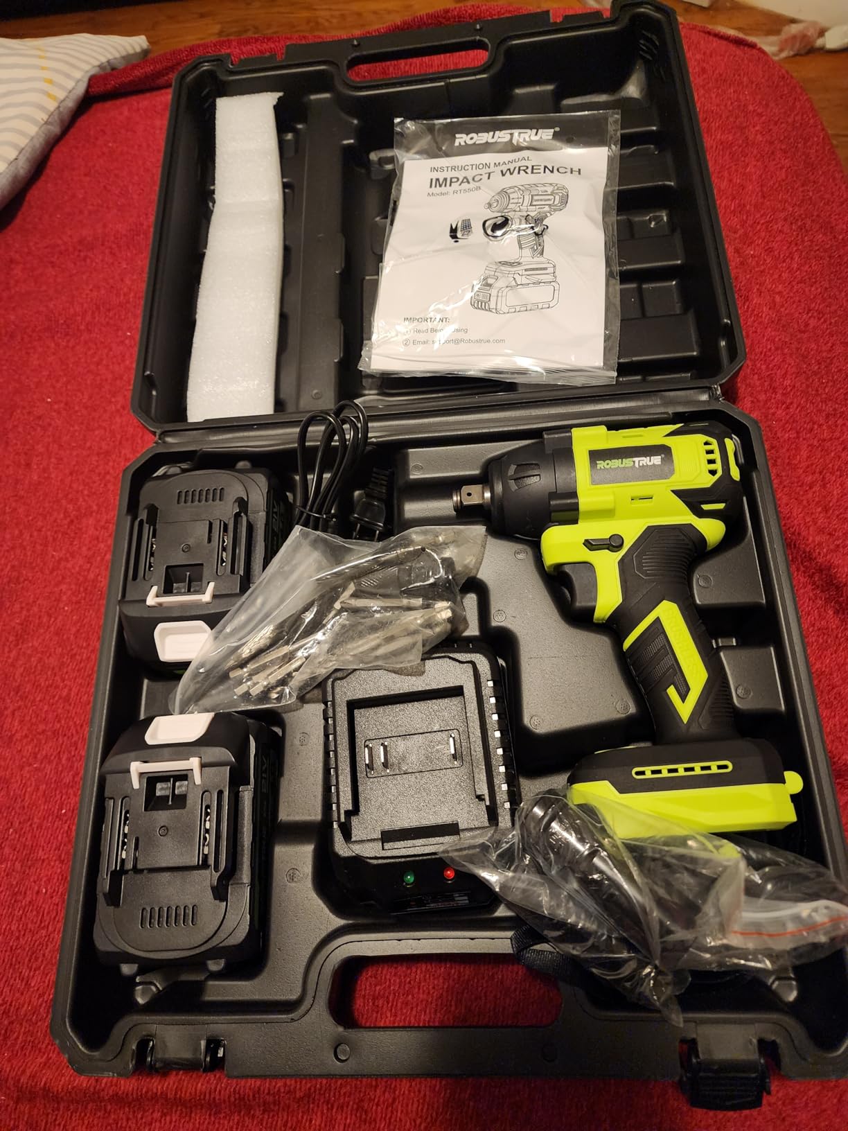 Robustrue Cordless Impact Wrench, 590Ft-lbs (800N.m) Brushless 1/2 inch, 2800RPM High Torque Impact Gun, 2x 4.0Ah Battery, Charger, 4 Sockets, Electric Impact Wrench for Car Home customer photo 1