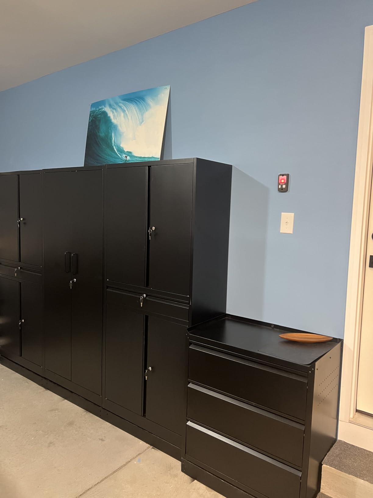 Letaya Metal Garage Storage Cabinet with Drawer,4 Door Tool Cabinet with Lock-2 Adjustable Shelves for Garage Home Office Utility Room (Black) customer photo 1