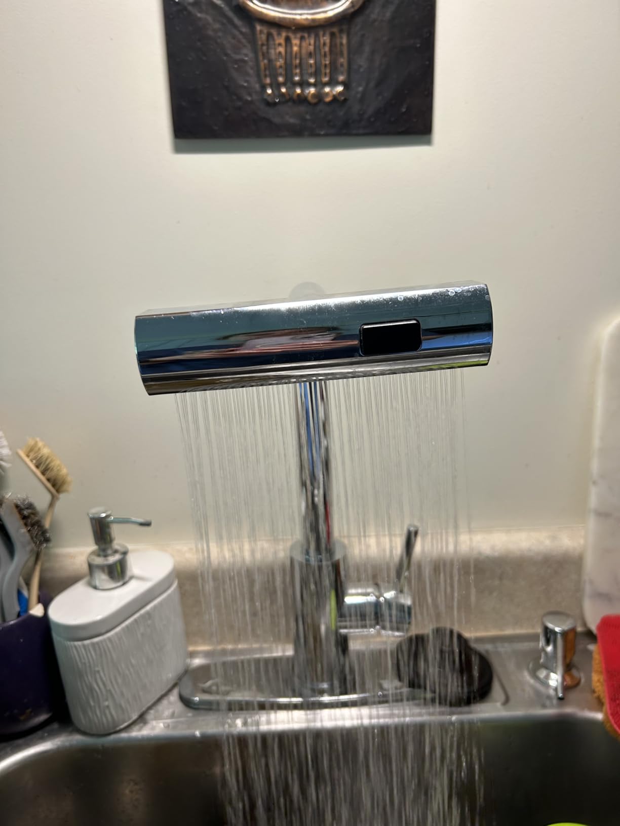 AVSIILE Kitchen Faucets with Pull Down Sprayer & Soap Dispenser, Brushed customer photo 2