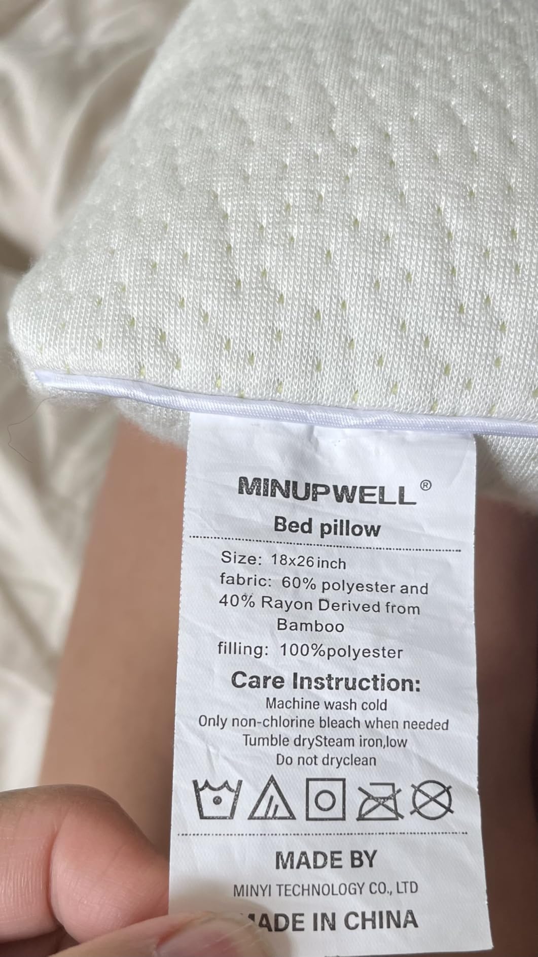MINUPWELL Ultra Thin Pillows, Flat Pillows for Sleeping Thin, 7D High Support 2.5 inch Height Slim Bed Pillows for Stomach Sleeper, Standard Size -18x26 in - Rayon Derived from Bamboo customer photo 1