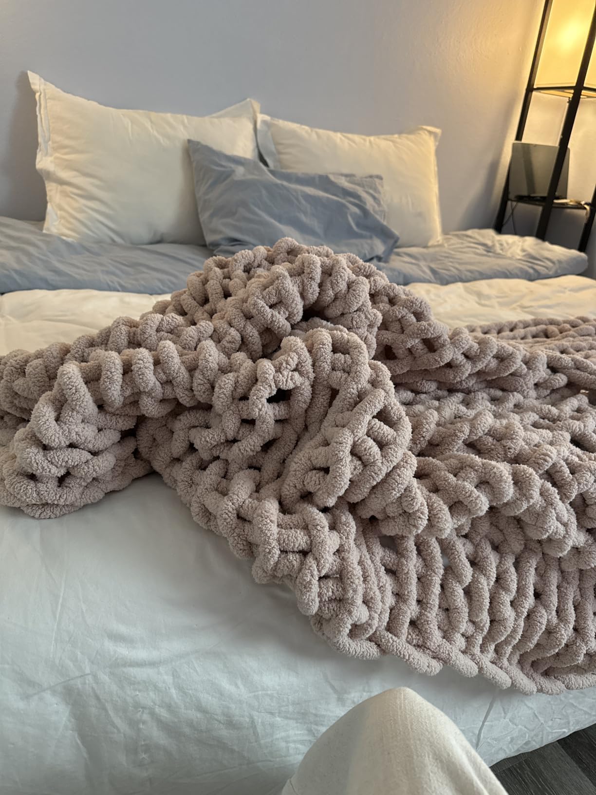 Chunky Knit Blanket Throw for Couch, 51