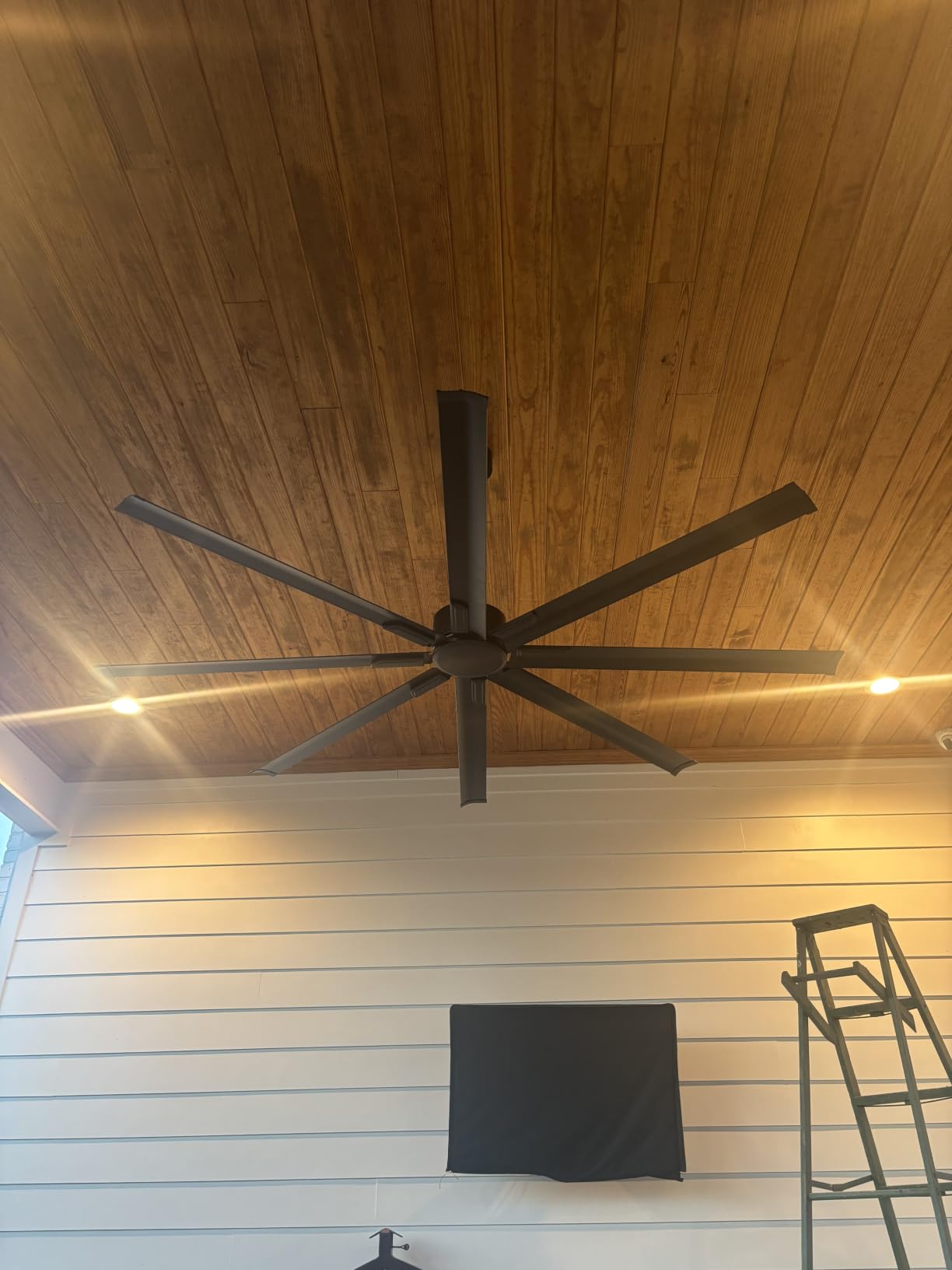 ZMISHIBO 96 Inch Industrial Ceiling Fan without Light, 8 Aluminum Blades customer photo 1
