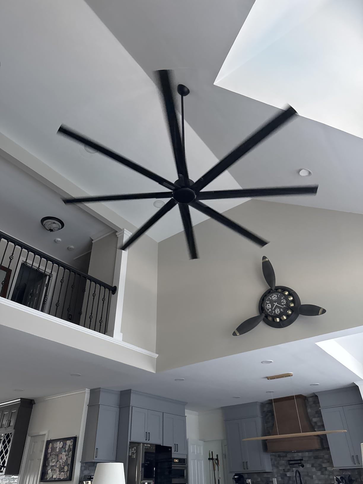 ZMISHIBO 96 Inch Industrial Ceiling Fan without Light, 8 Aluminum Blades customer photo 2