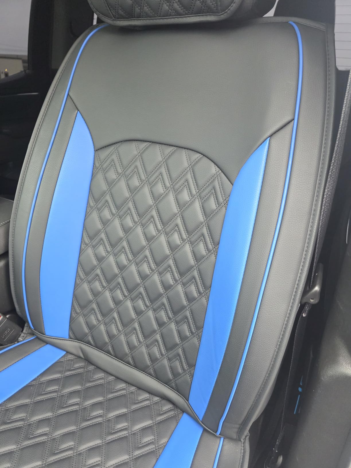 JOJOBAY Chevy Silverado Seat Covers,Leather Seat Covers for GMC Sierra,Custom Fit 2007-2026 1500 2500HD 3500HD Crew Double Extended Regular Cab,LT LZT RST Trail Boss(Full Set,Black) customer photo 2
