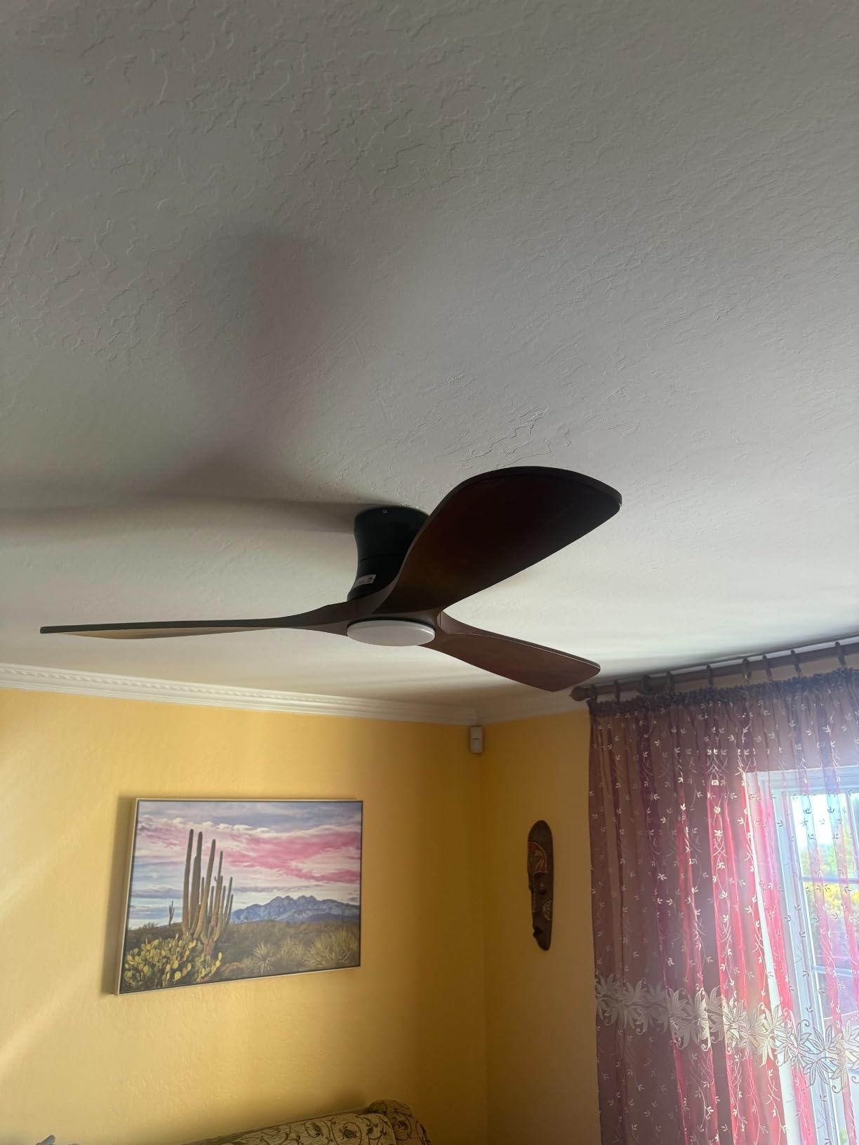 52” Smart Low Profile Ceiling Fans with Light Remote,Wood,Flush Mount,White customer photo 2