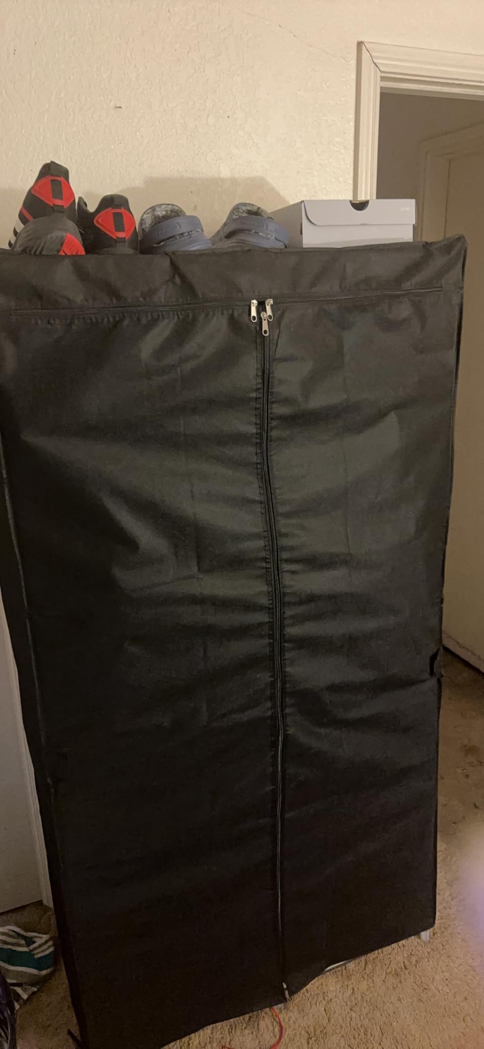 35“ Portable Closet Wardrobe for Small Room, Hanging Rods Shelves & Cover customer photo 1