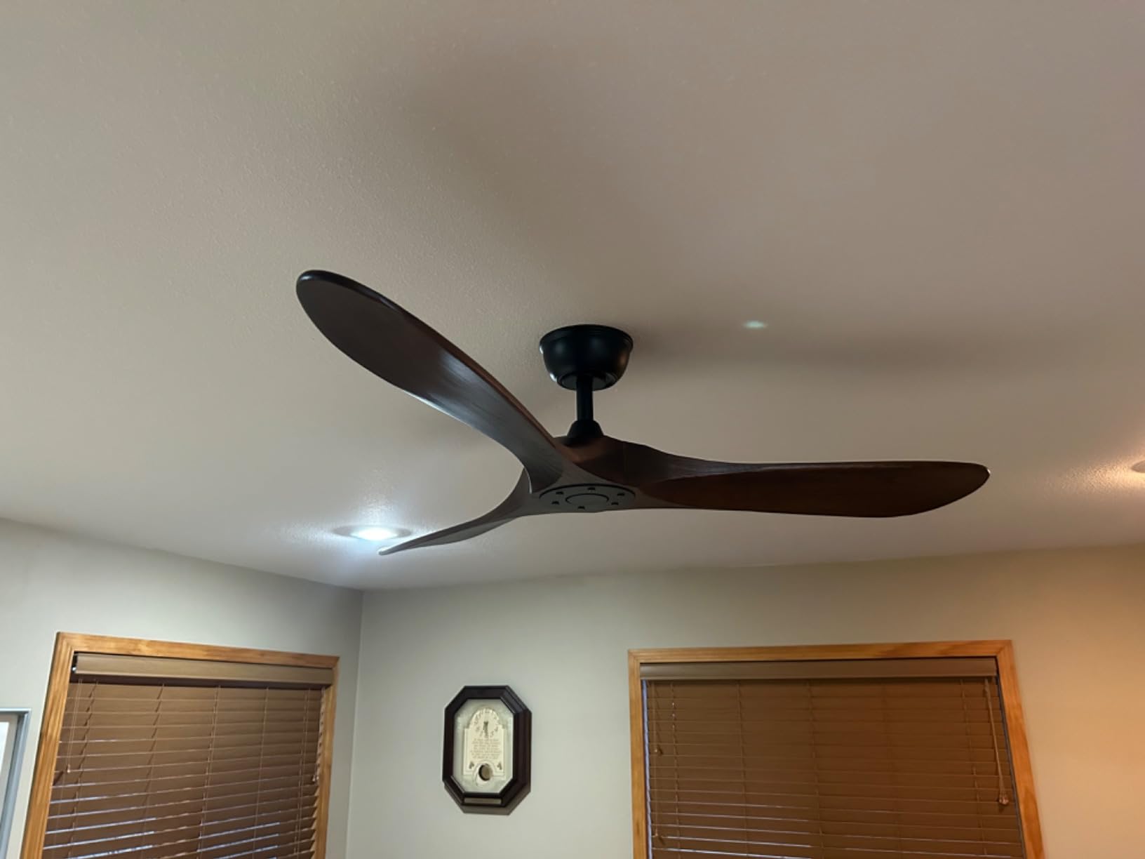 52 Inch Black Outdoor Ceiling Fan No Light, 3 Blade Wood Propeller Ceiling Fans for Patios, Wet Rated Indoor Ceiling Fan without Light for Living Room Bedroom with Remote customer photo 2