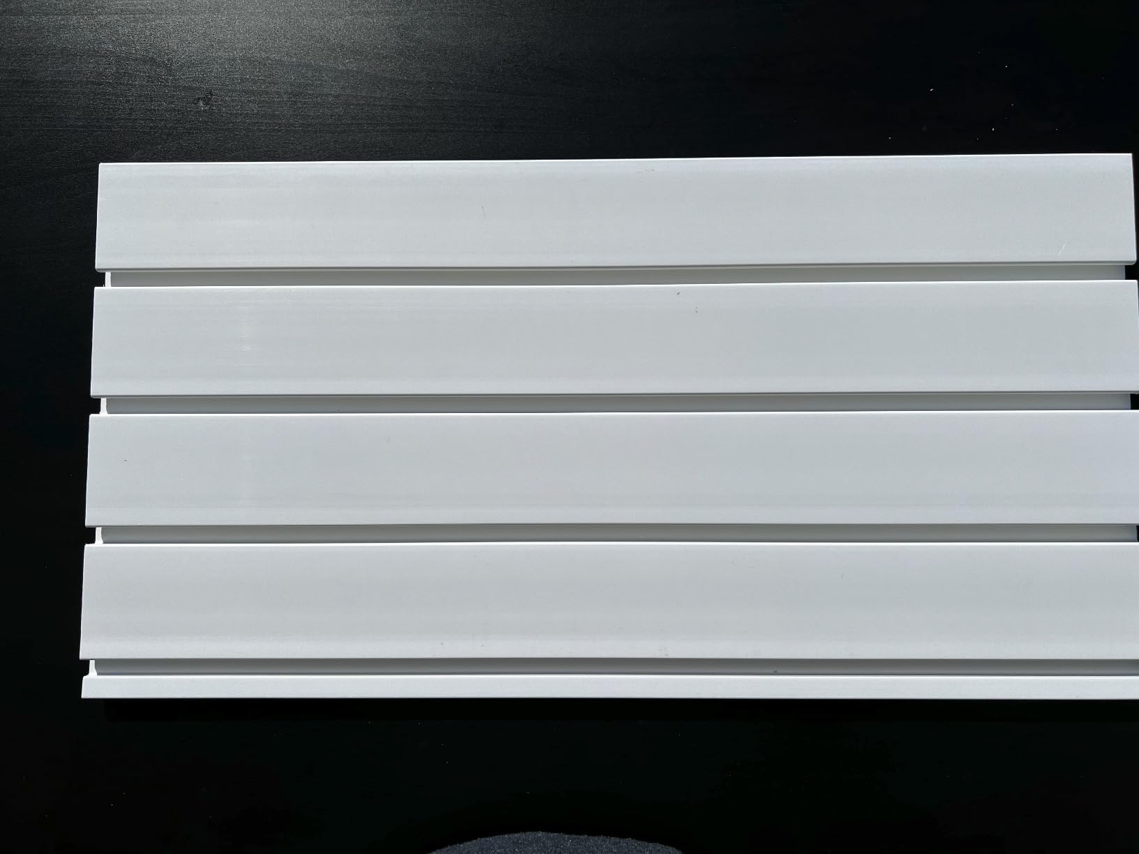 RELIANCER PVC Slat Wall Panels,4ft by 8ft (32 sqft) Garage Wall Organizer Storage System,Interlocking Slatwall Paneling Sheets,Workshop Slatwall Shelves Tools Organization,Wall Mounted Storage Rack customer photo 1