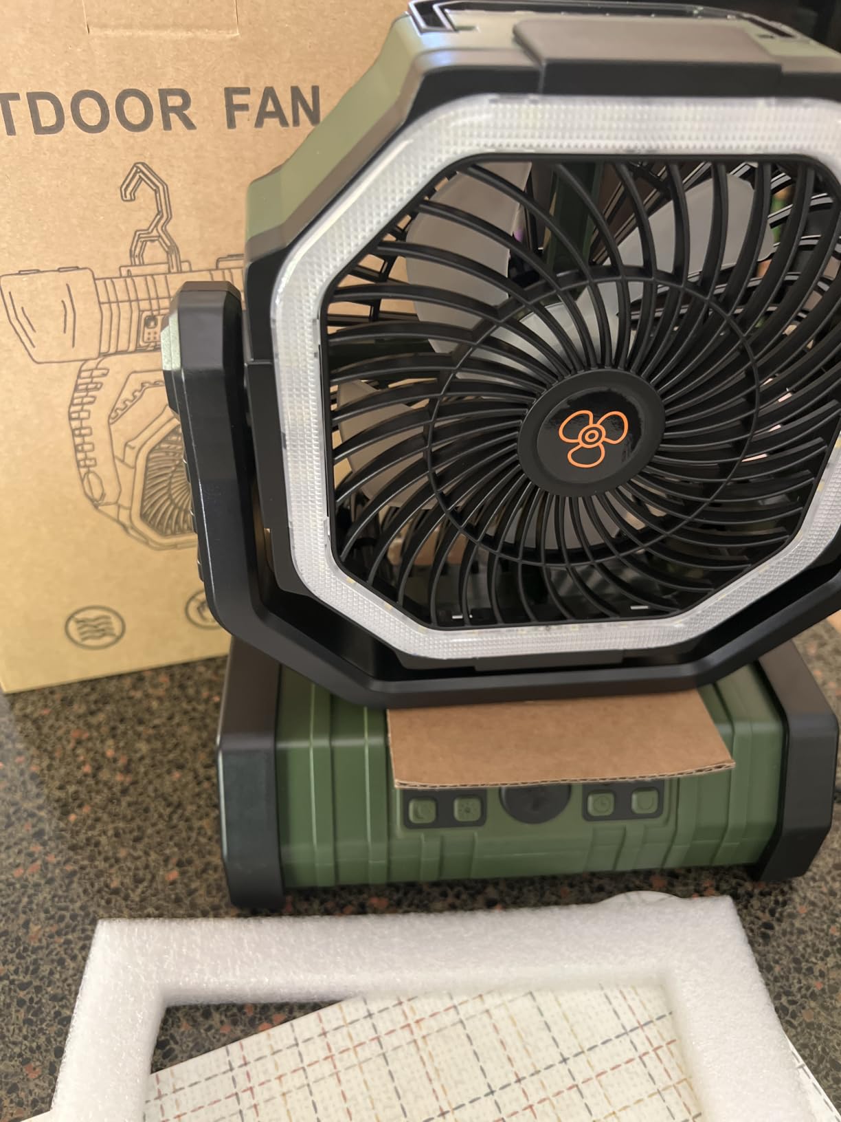 Odoland 30000mAh Camping Fan with LED Lantern, Rechargeable Battery Fan customer photo 2