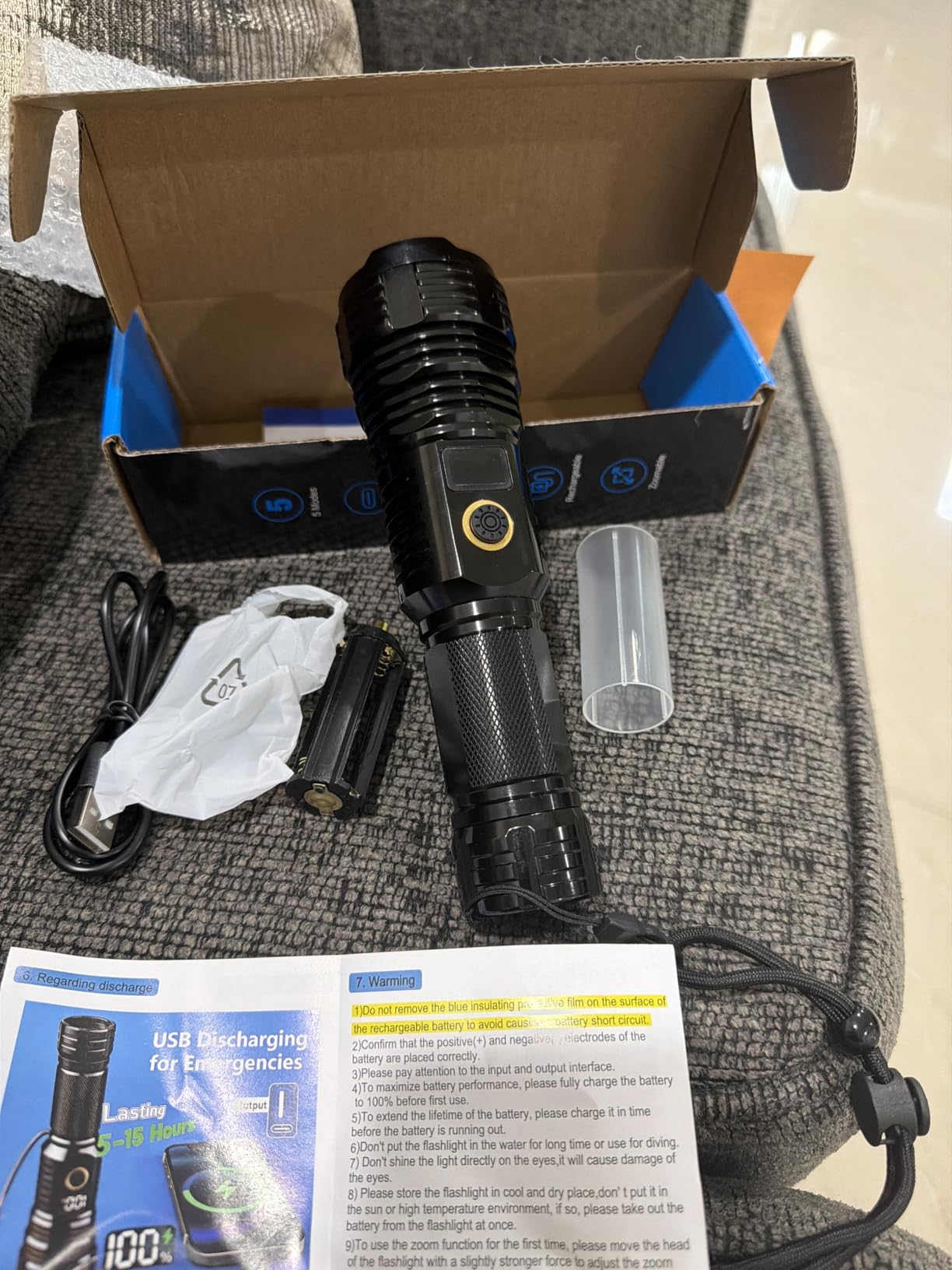 Rechargeable Flashlights High Lumens, 100000LM LED Super Bright Flash Light customer photo 2
