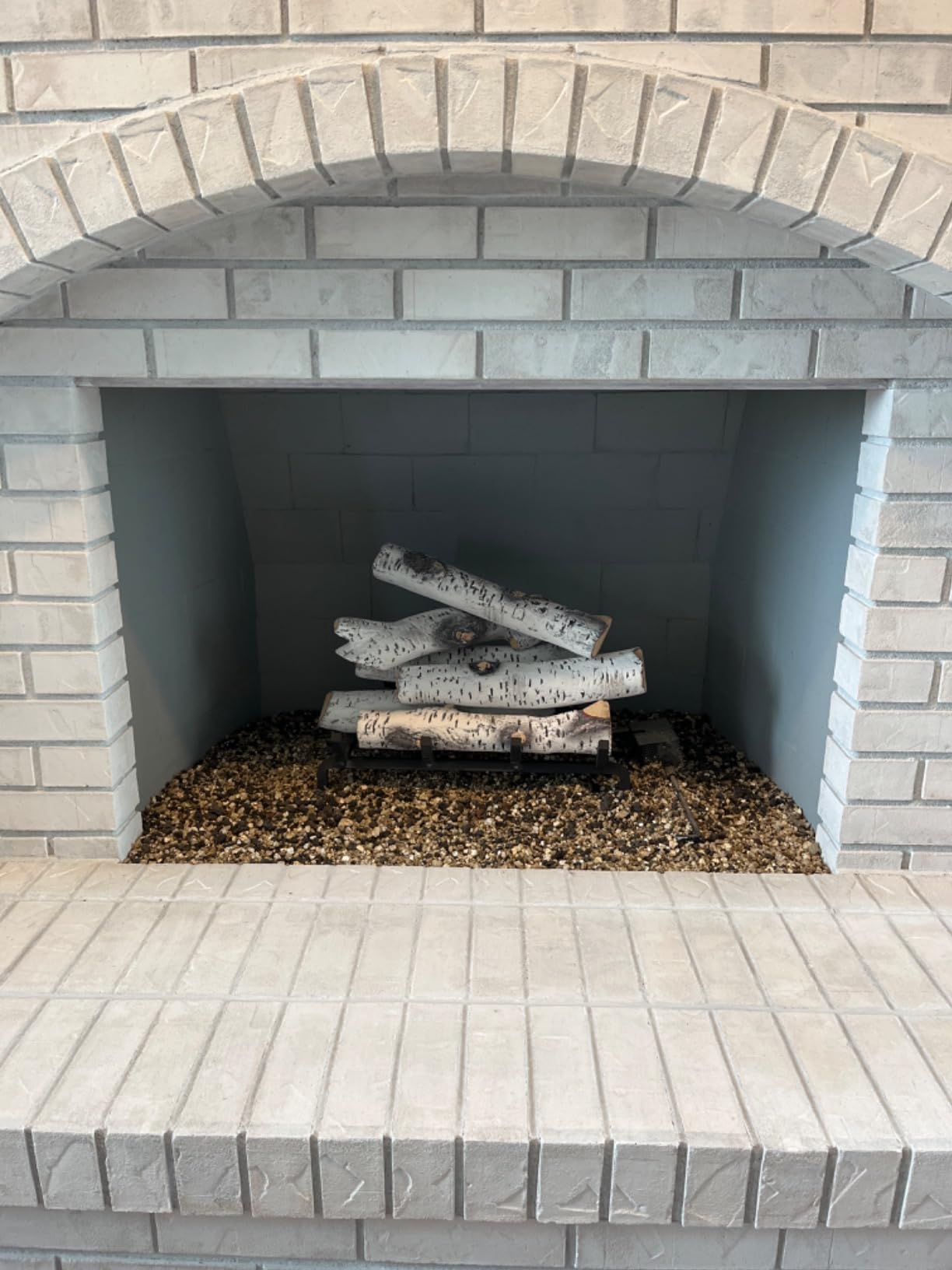 Skyflame 6 Piece Ceramic White Birch Wood Logs for Fire Pit Fireplace customer photo 1