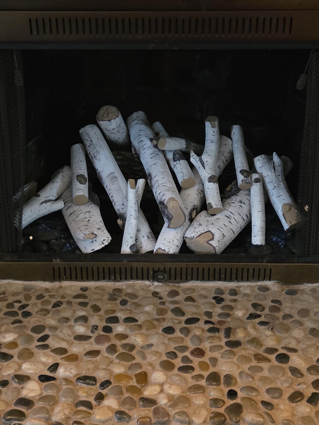 Skyflame 6 Piece Ceramic White Birch Wood Logs for Fire Pit Fireplace customer photo 2