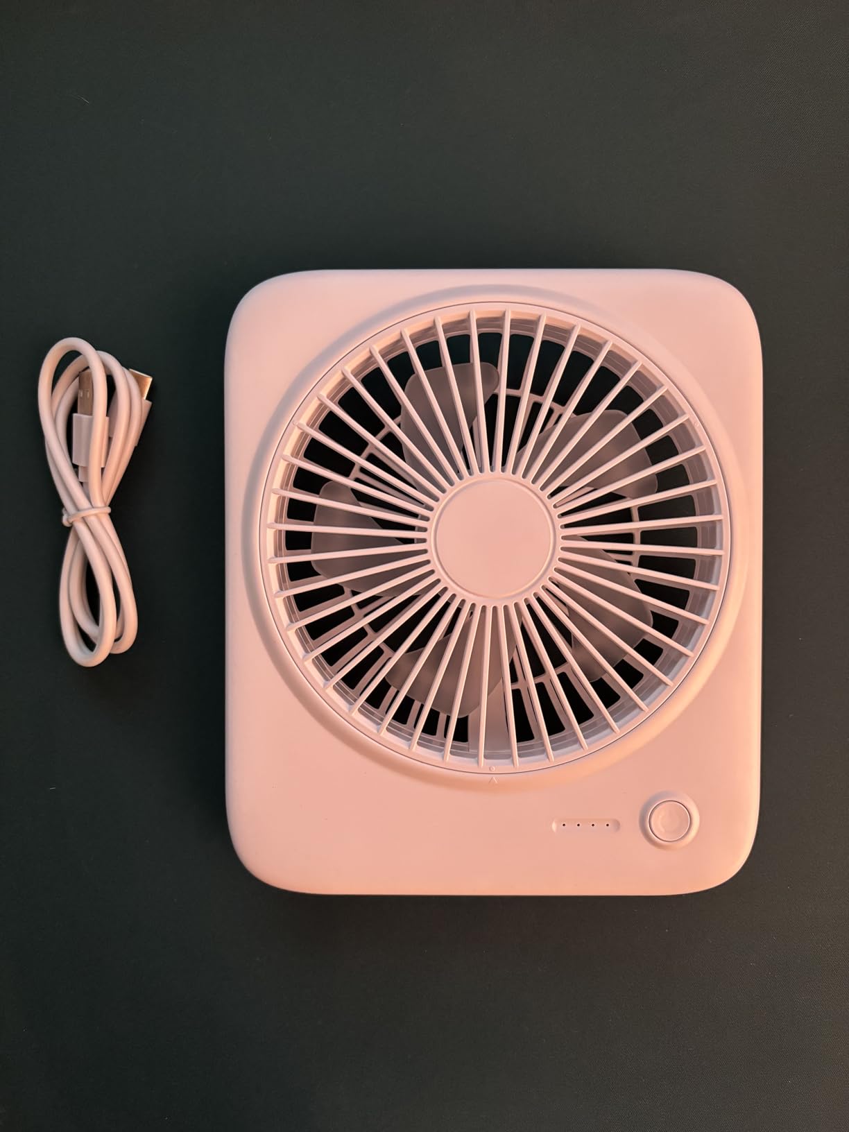 Otlonpe Personal Portable Desk Fan, 4000mAh Small Rechargeable Portable Fan Battery Operated & USB Powered for Travel Sleeping Bedroom Office Home Table, Cordless, Quiet, 4-Speed, 6.5 Inch (Black) customer photo 1