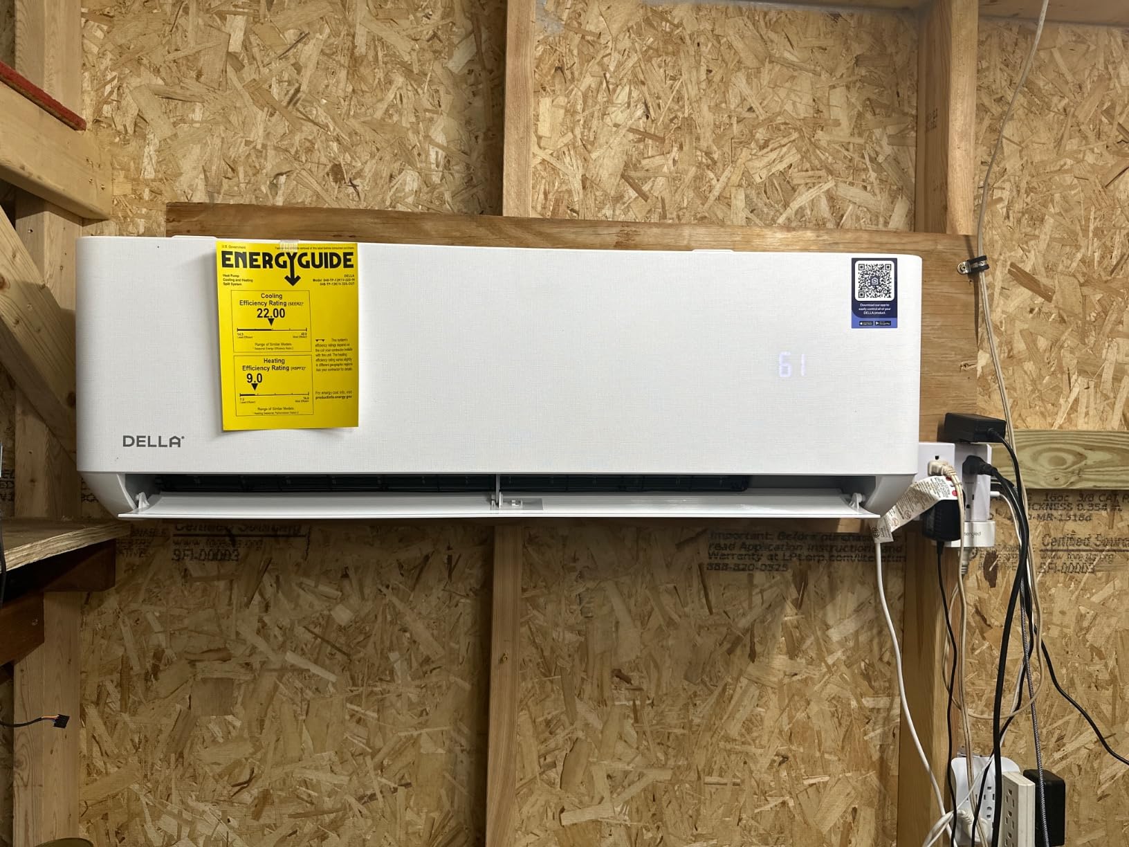 DELLA Hyper Heat Lower as -13°F, 9,000 BTU Mini Split, 24 SEER2 Energy Star 230V,Work with Alexa and WiFi, Cools Up to 400 Sq. Ft,Inverter AC with 0.75 Ton Pre-Charged Heat Pump & 16.4ft Kits customer photo 2