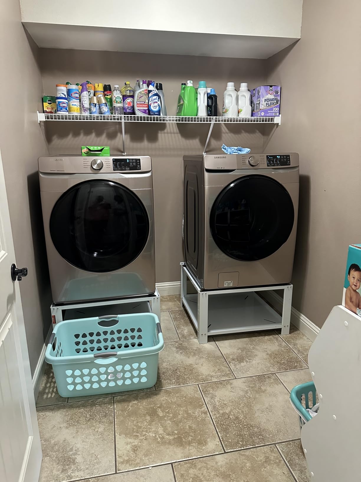 VEVOR Laundry Pedestal with Storage Shelf, 28
