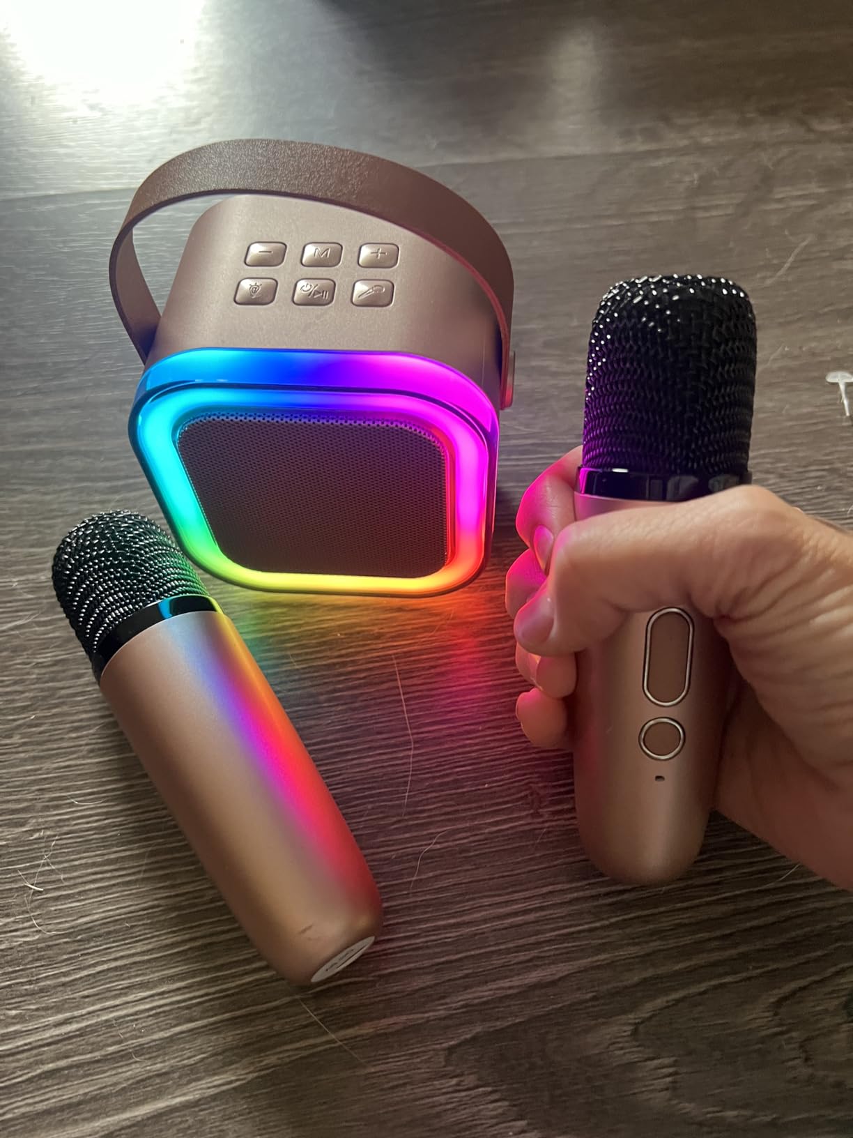 Karaoke Machine Kids Adults,Bluetooth Speaker with 2 Wireless Microphones customer photo 2