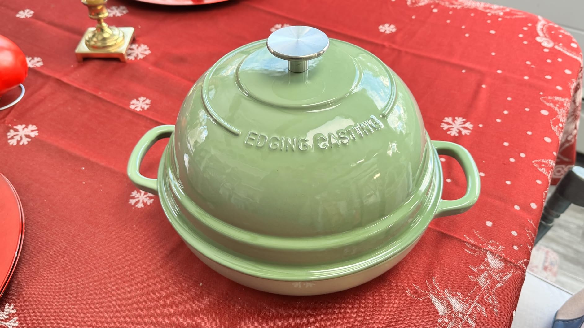 EDGING CASTING Enameled Cast Iron Dutch Oven Pot with Lid, Round Bread Oven for Homemade Sourdough Bread Baking, 6 Quart, Slateblue customer photo 1