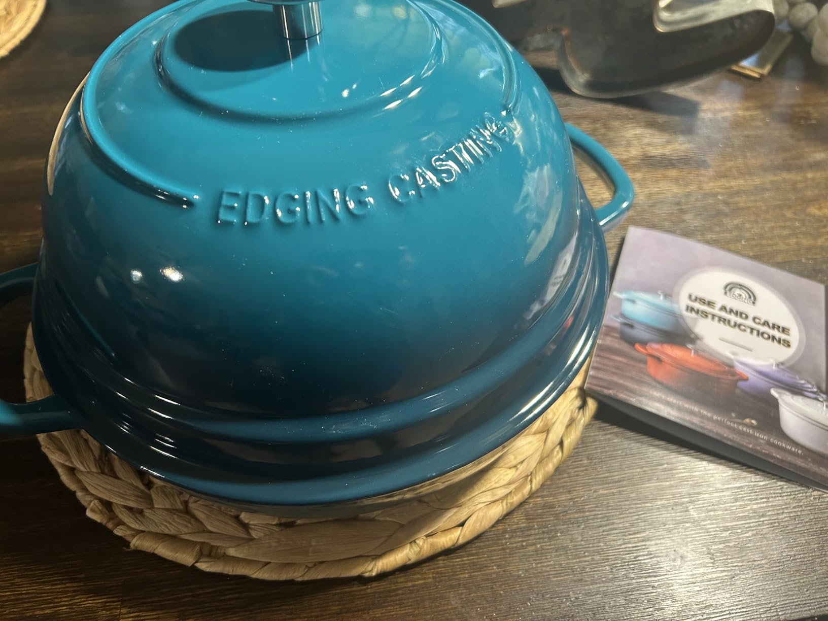 EDGING CASTING Enameled Cast Iron Dutch Oven Pot with Lid, Round Bread Oven for Homemade Sourdough Bread Baking, 6 Quart, Slateblue customer photo 2