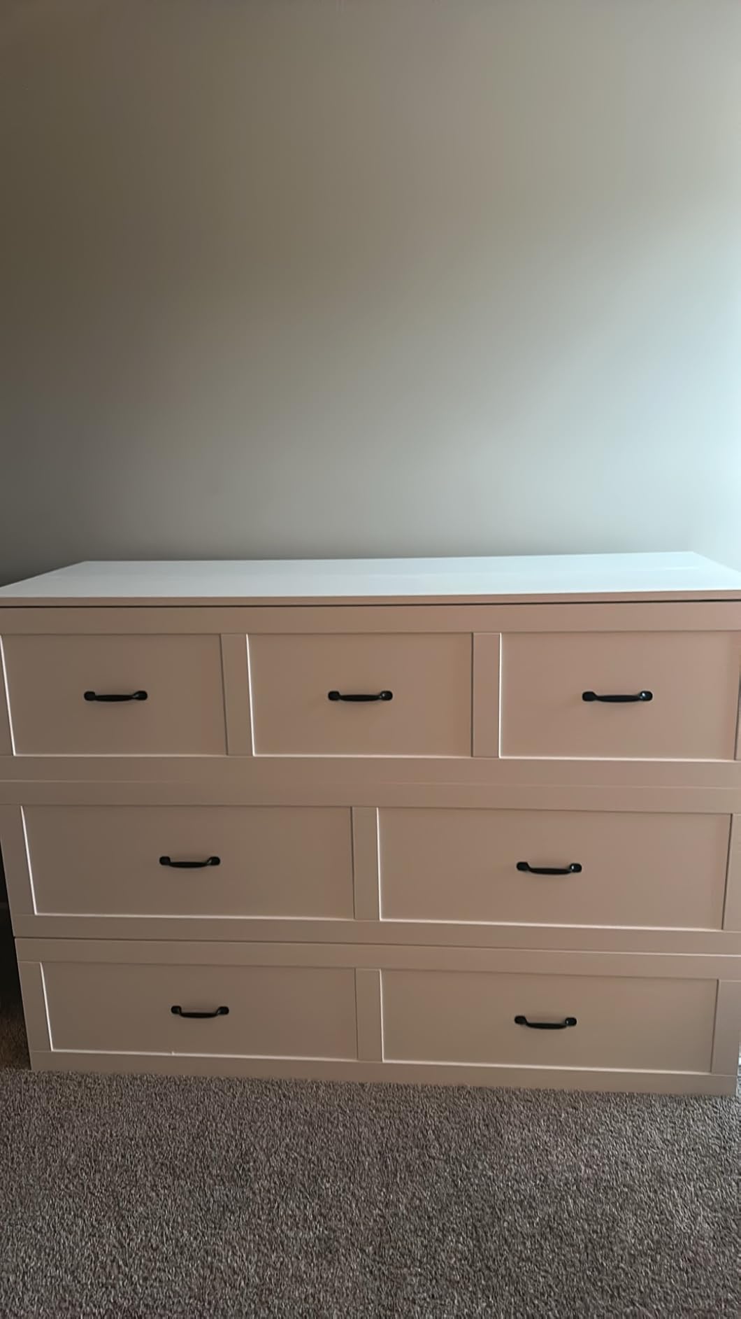 ECACAD Multi-Functional Murphy Cabinet Bed, Queen Size Bed Frame Murphy Chest with Built-in Power Strip & Drawers, Queen Foldable Platform BedFrame, White customer photo 2