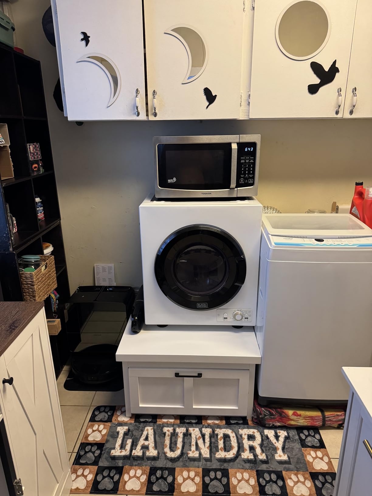 Ilyapa Washer & Dryer Pedestal Stand with Drawer, 28x28x16 Inch, Universal customer photo 1
