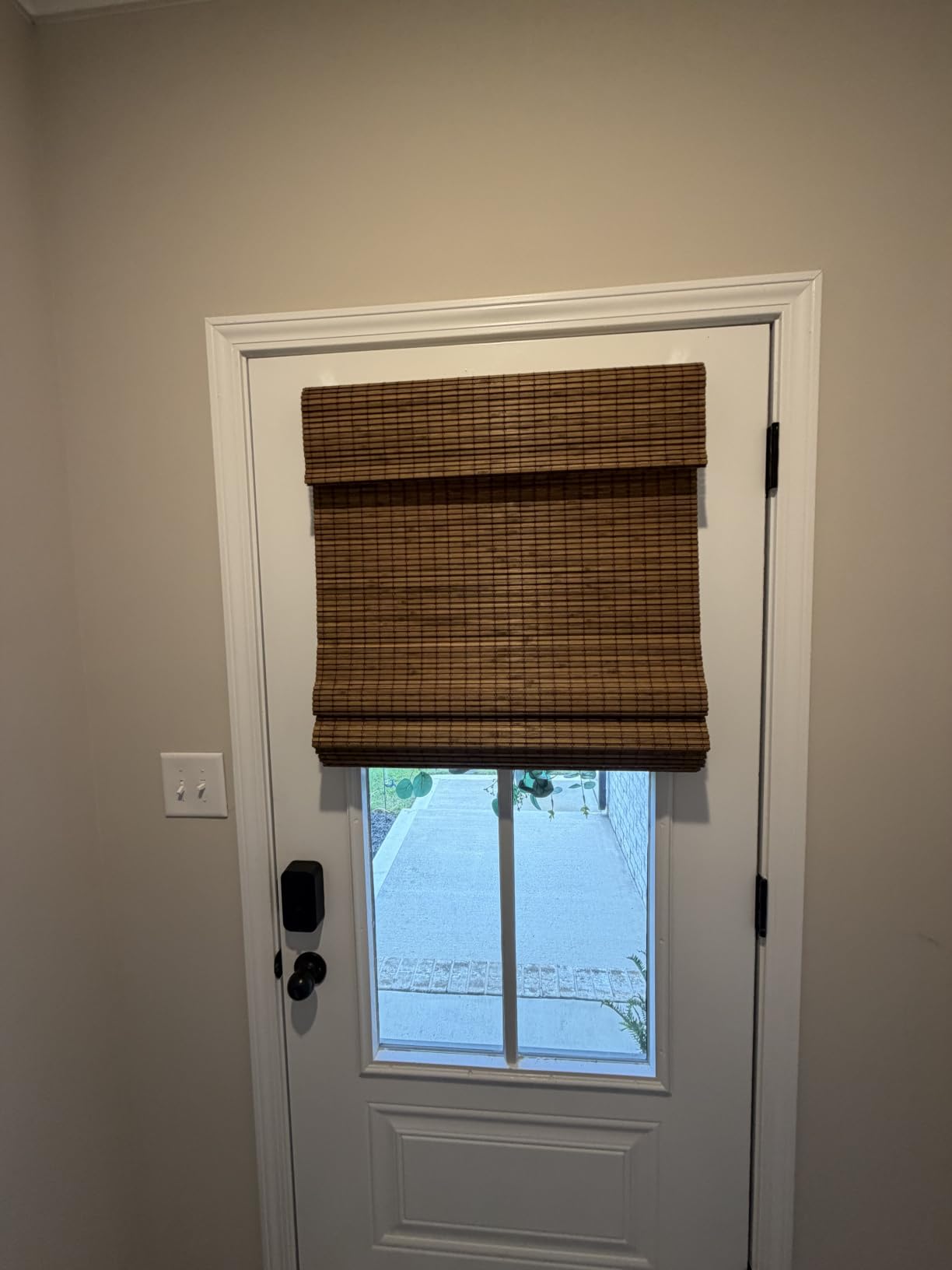 UNISHADES Bamboo Roman Shades w/Valance, 27.5